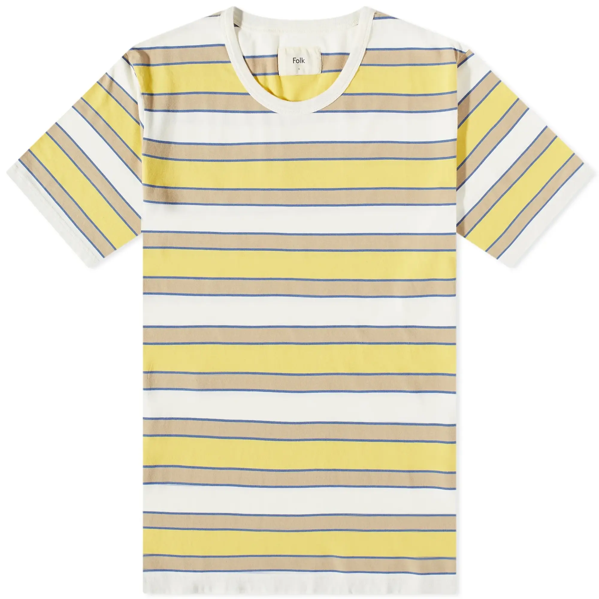 Folk Men's Bold Stripe T-Shirt Lemon