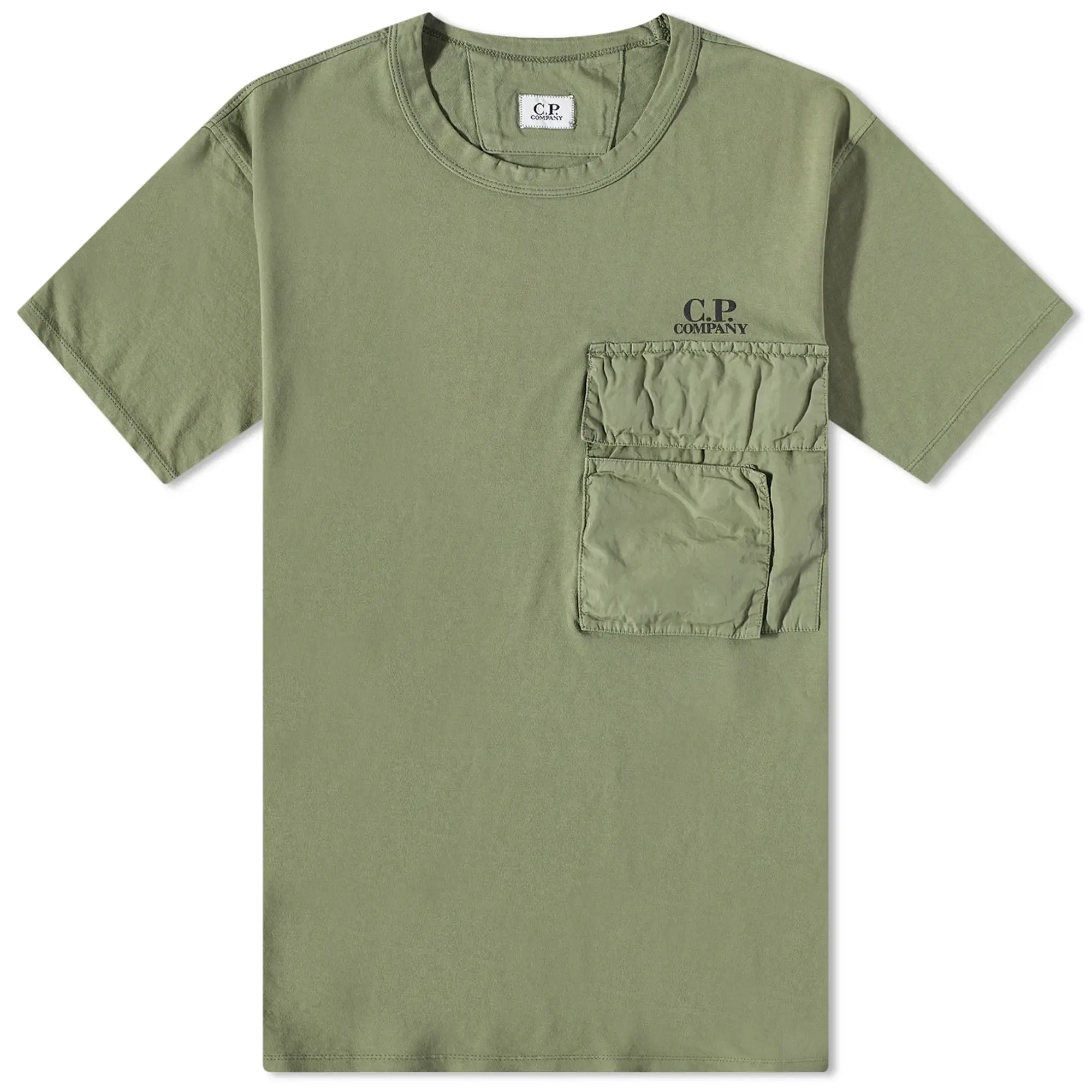 C.P. Company Men's Pocket Logo T-Shirt Bronze Green