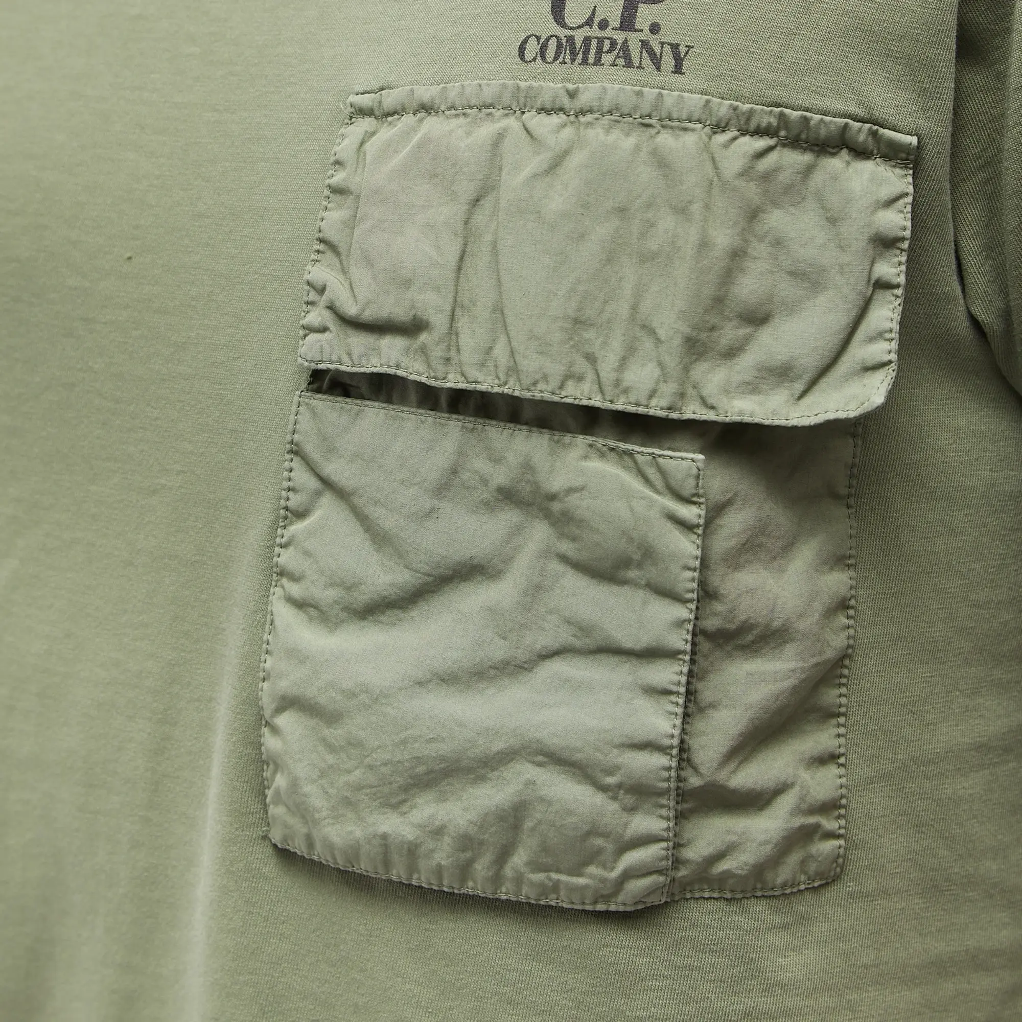 C.P. Company Men's Pocket Logo T-Shirt Bronze Green