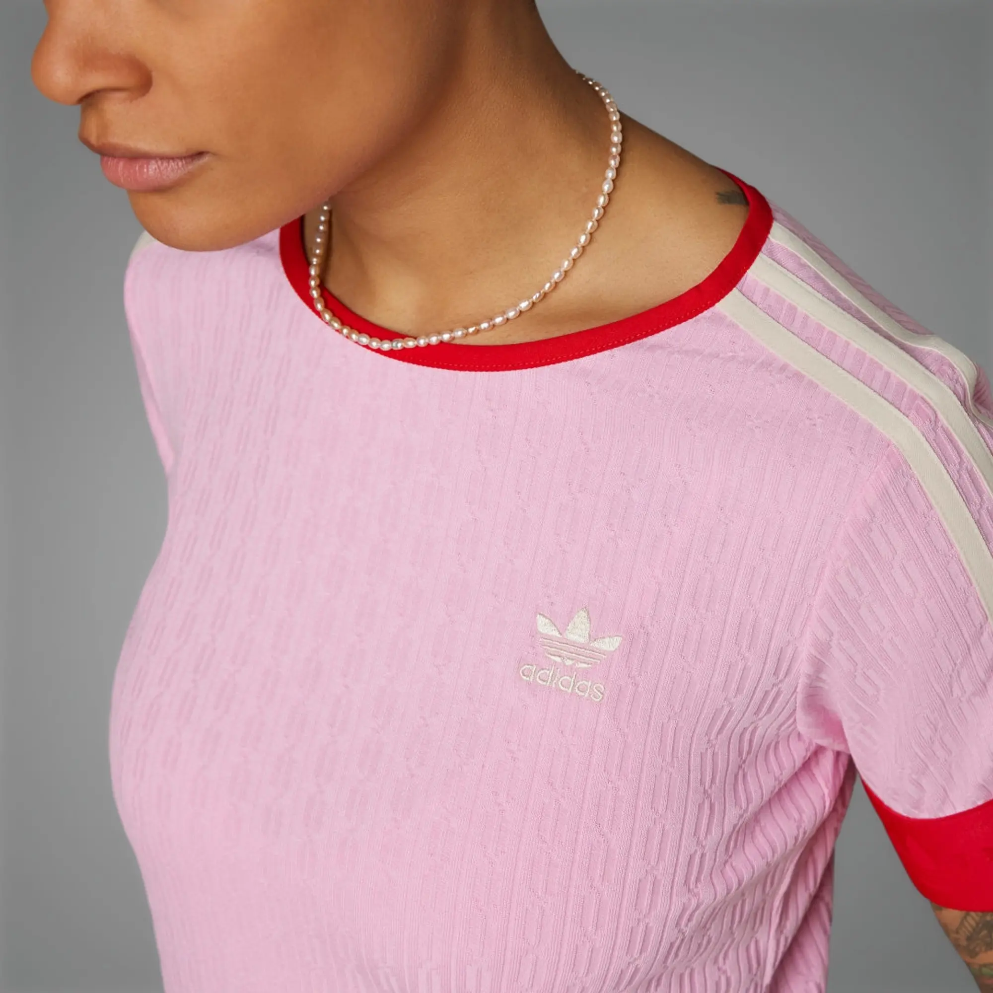adidas Originals Adicolor 70s Knit T-Shirt - True Pink - Womens | IK7845