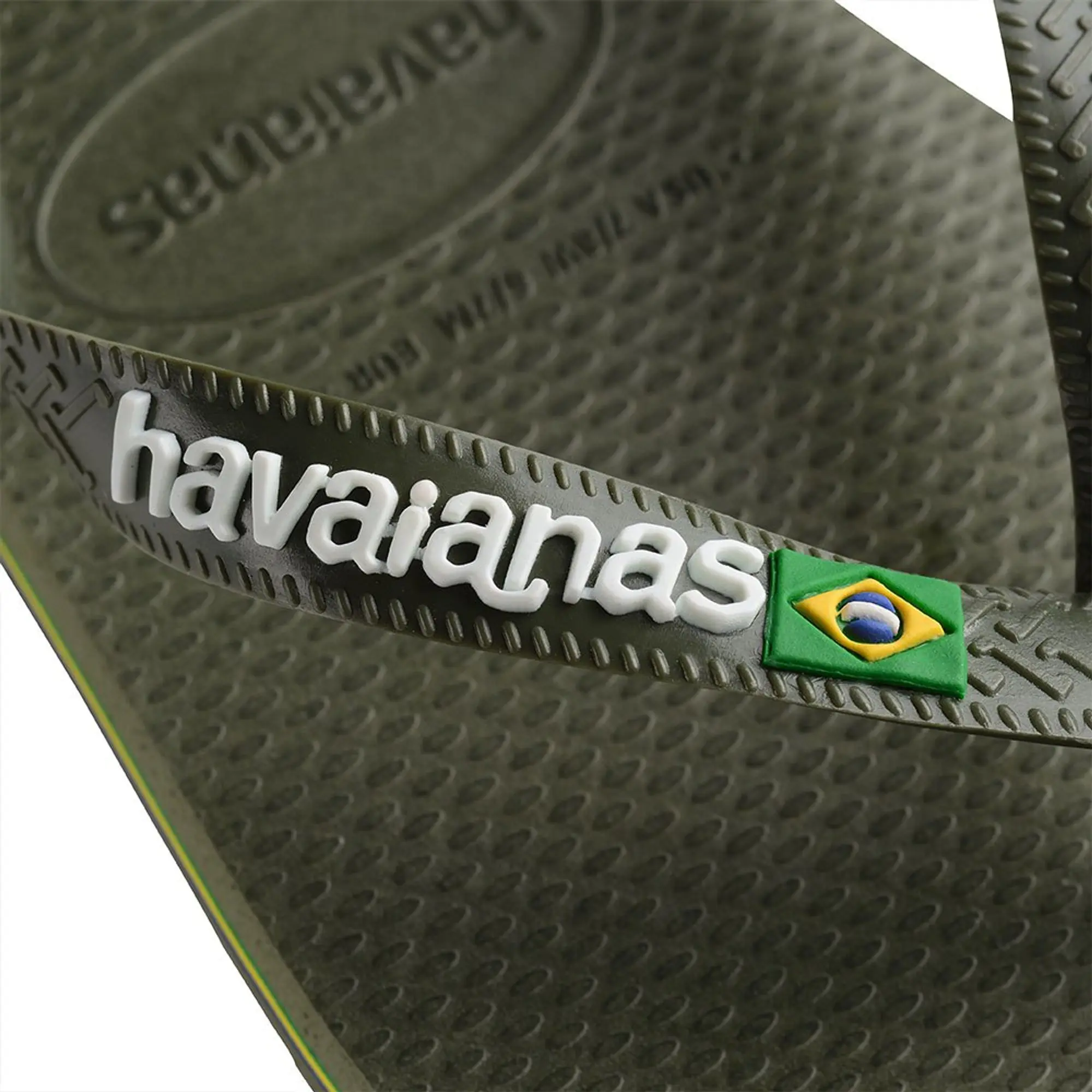 Havaianas Brazil Logo Flip Flops - Green - Mens