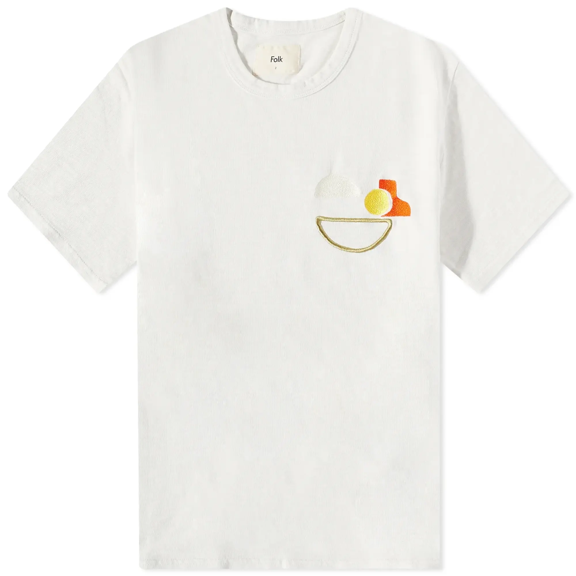 Folk Men's Embroidered T-Shirt Off White