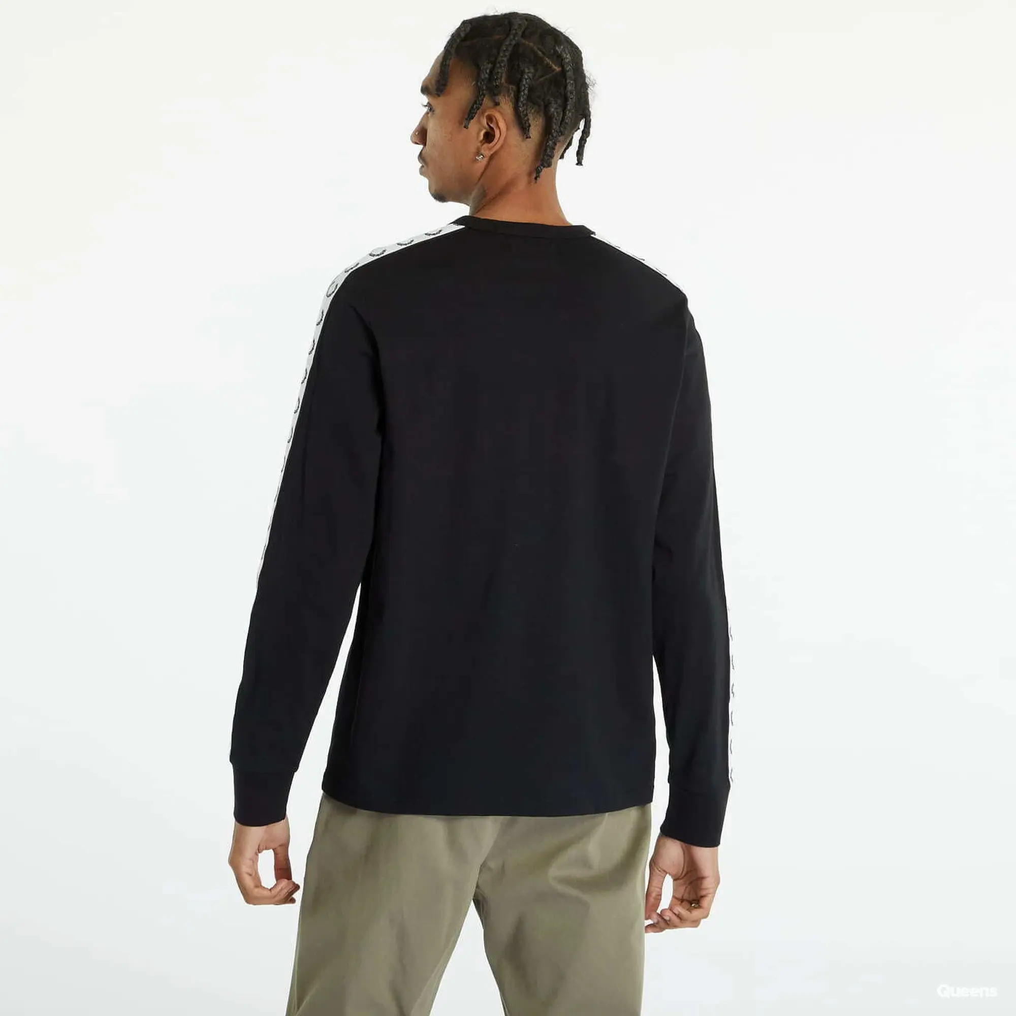 Fred Perry Taped Long Sleeve T-Shirt Black