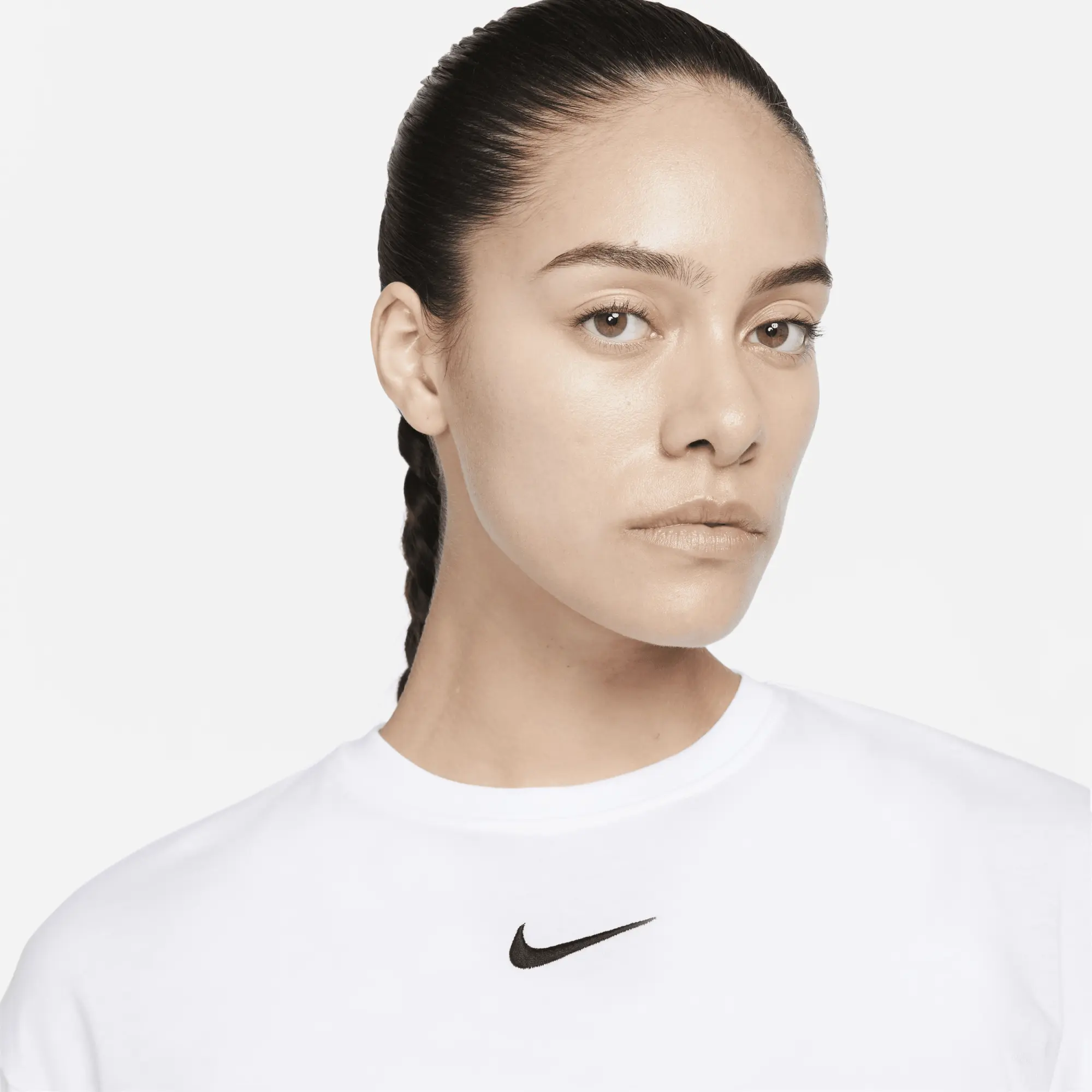 Nike Swoosh Crop Top - White - Womens