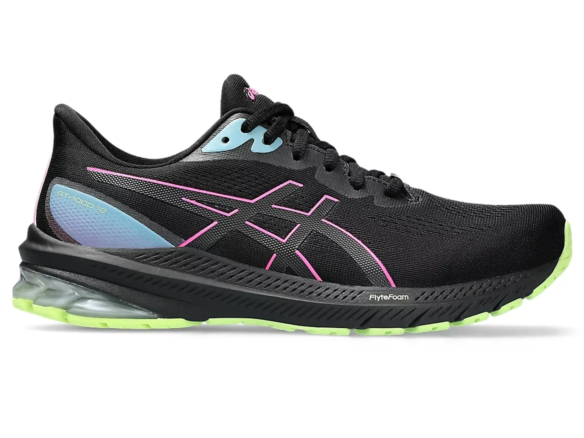 ASICS GT-1000 12 GTX Stability Running Shoe Women - Black, Pink