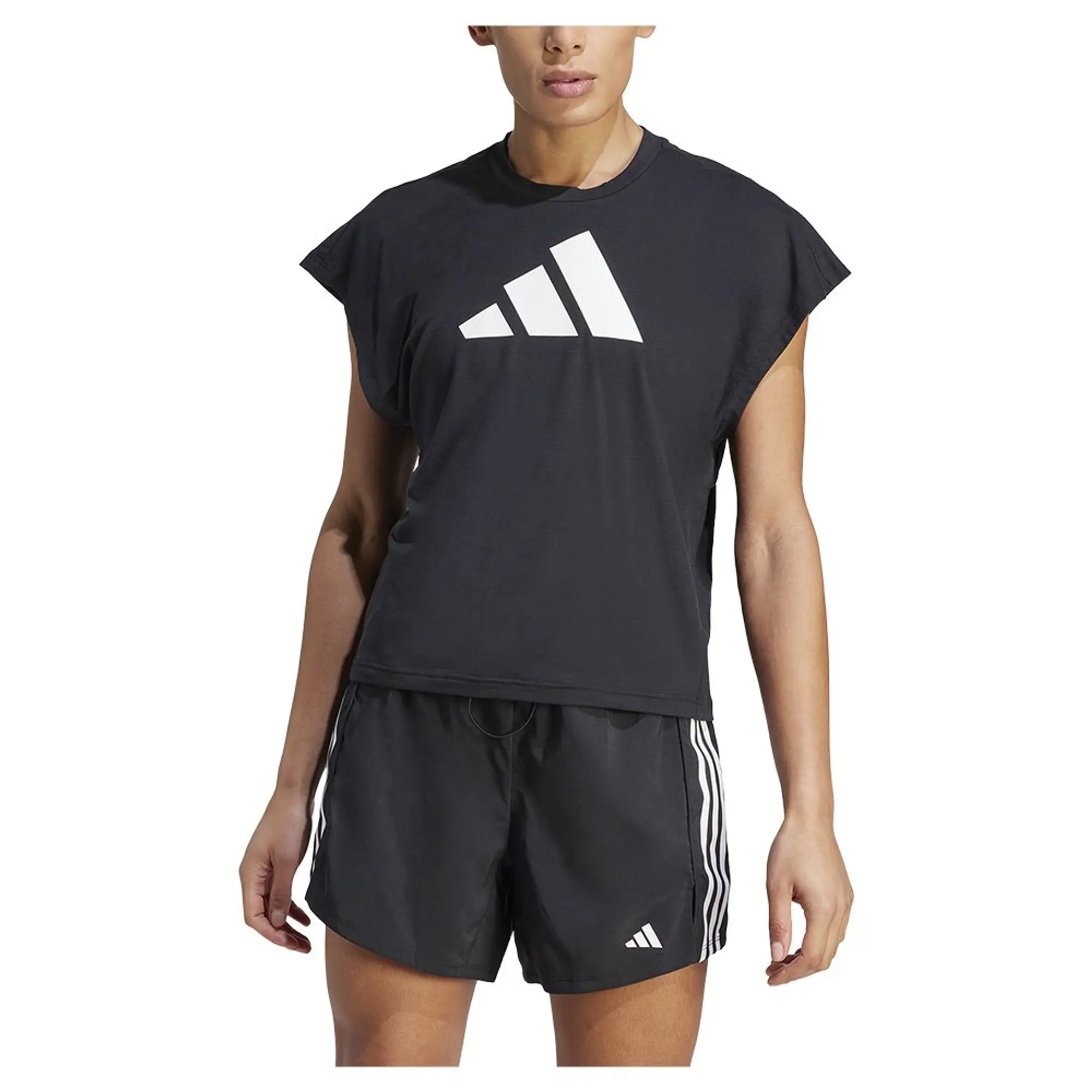 adidas Women's Performance T-shirt (short Sleeve) - BLACK/WHITE, Black/White