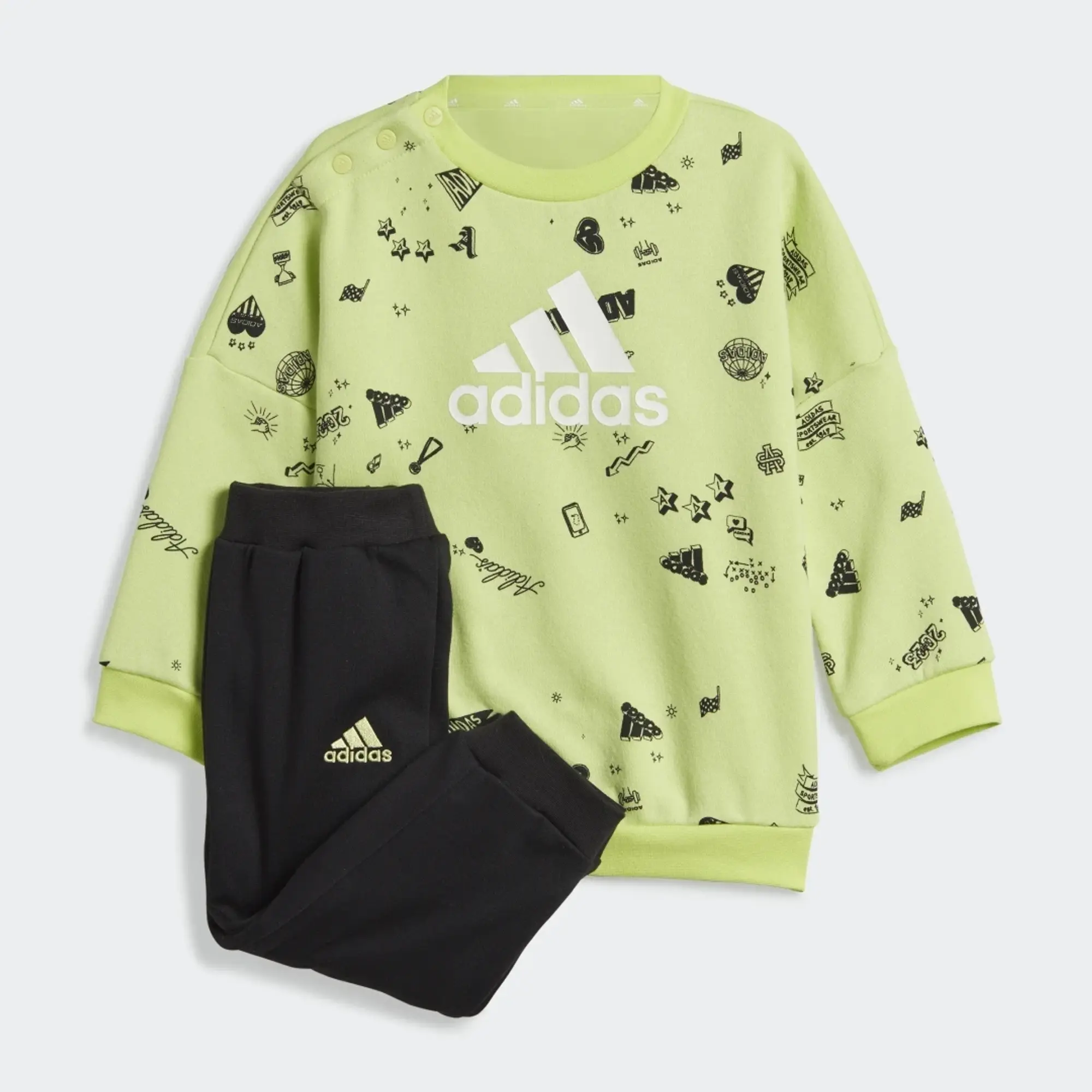 adidas Brand Love Crew Sweatshirt Set Kids
