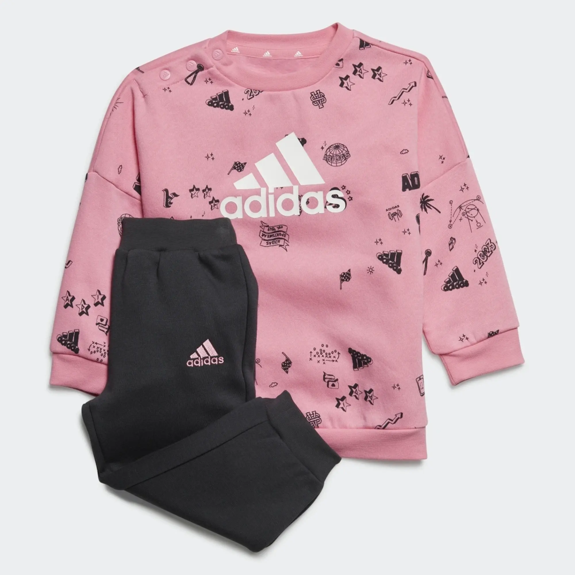 adidas Brand Love Crew Sweatshirt Set Kids