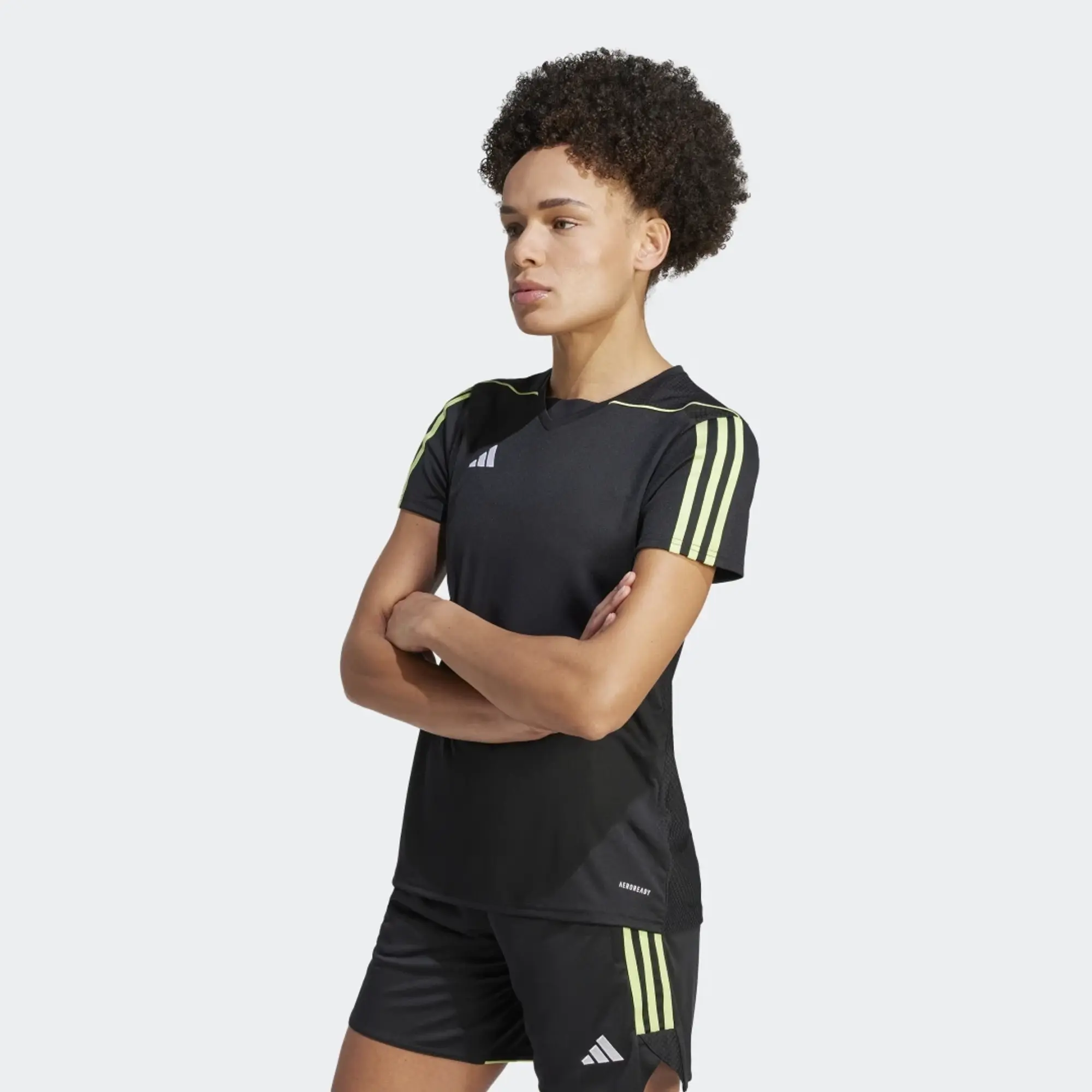Adidas Football Tiro 23 T-Shirt In Black And Green