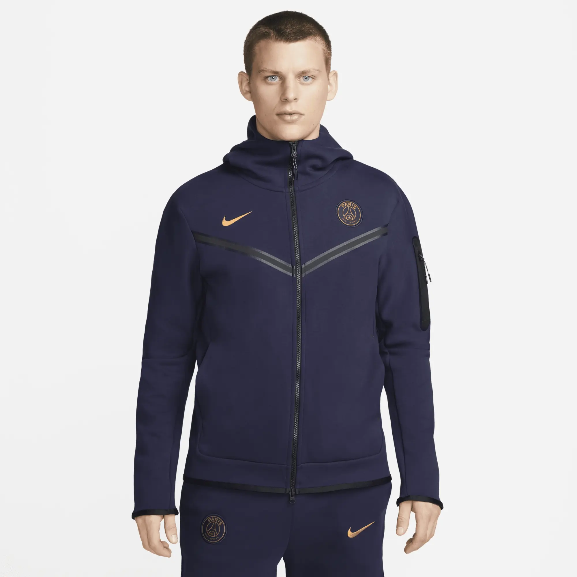 Paris Saint-Germain Tech Fleece Windrunner Men's Nike Full-Zip Hoodie - Blue