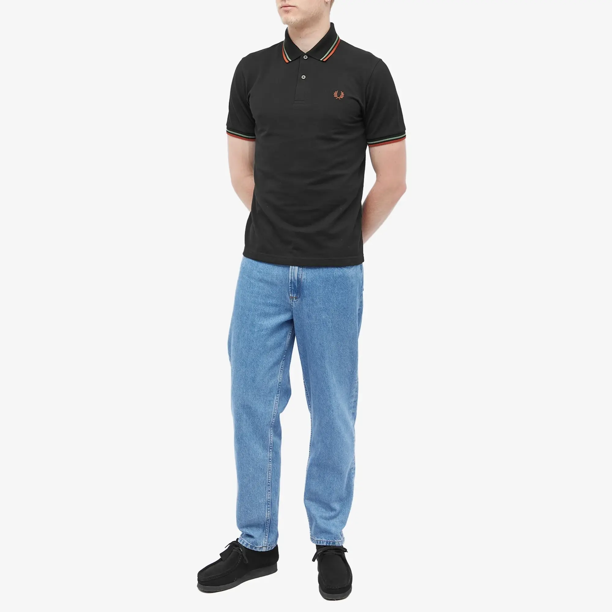 Fred Perry Authentic Fred Perry Men's Twin Tipped Polo Black/Tpkyo Green/Jasper Red
