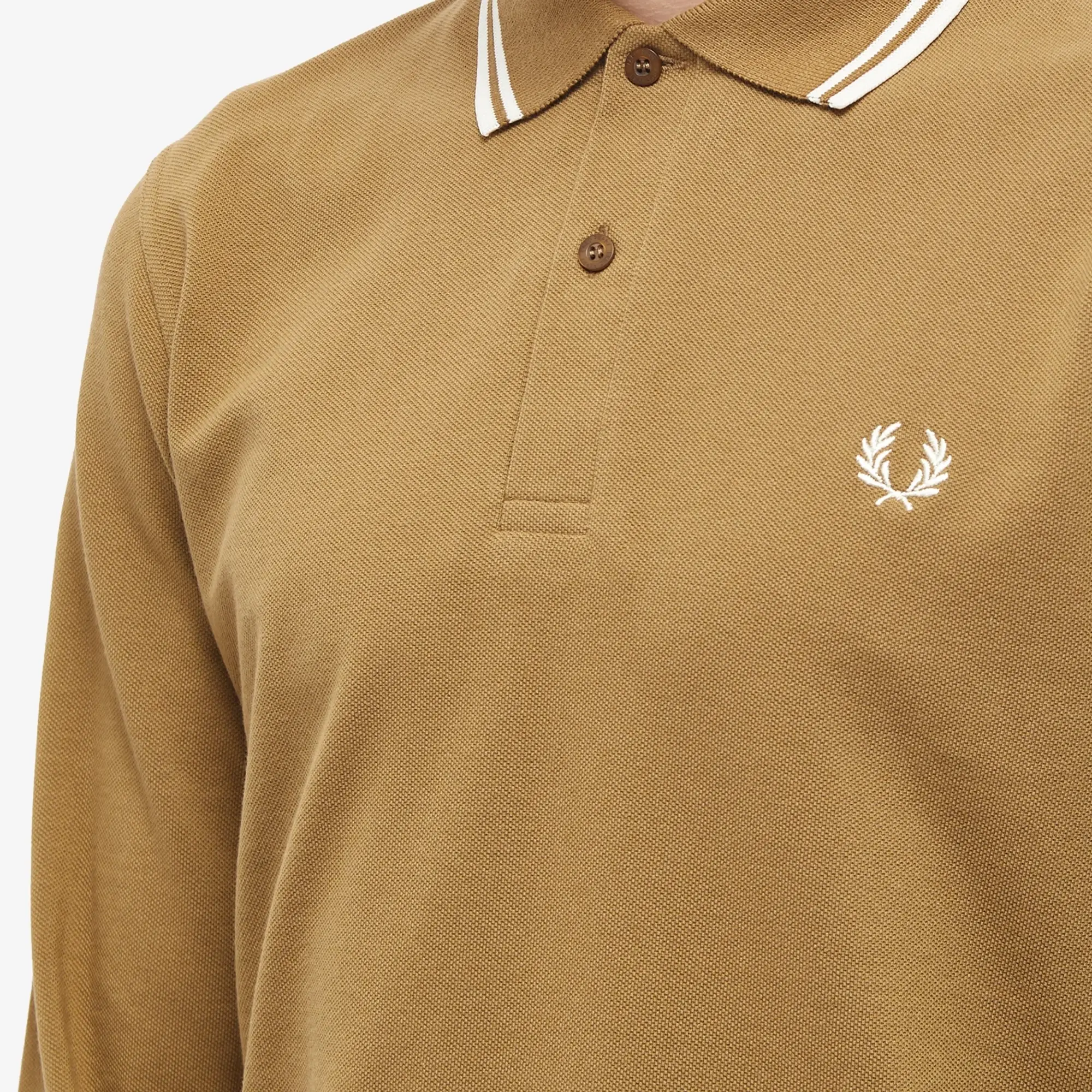 Fred Perry Men's Twin Tipped Polo Shirt Shaded Stone/Ecru