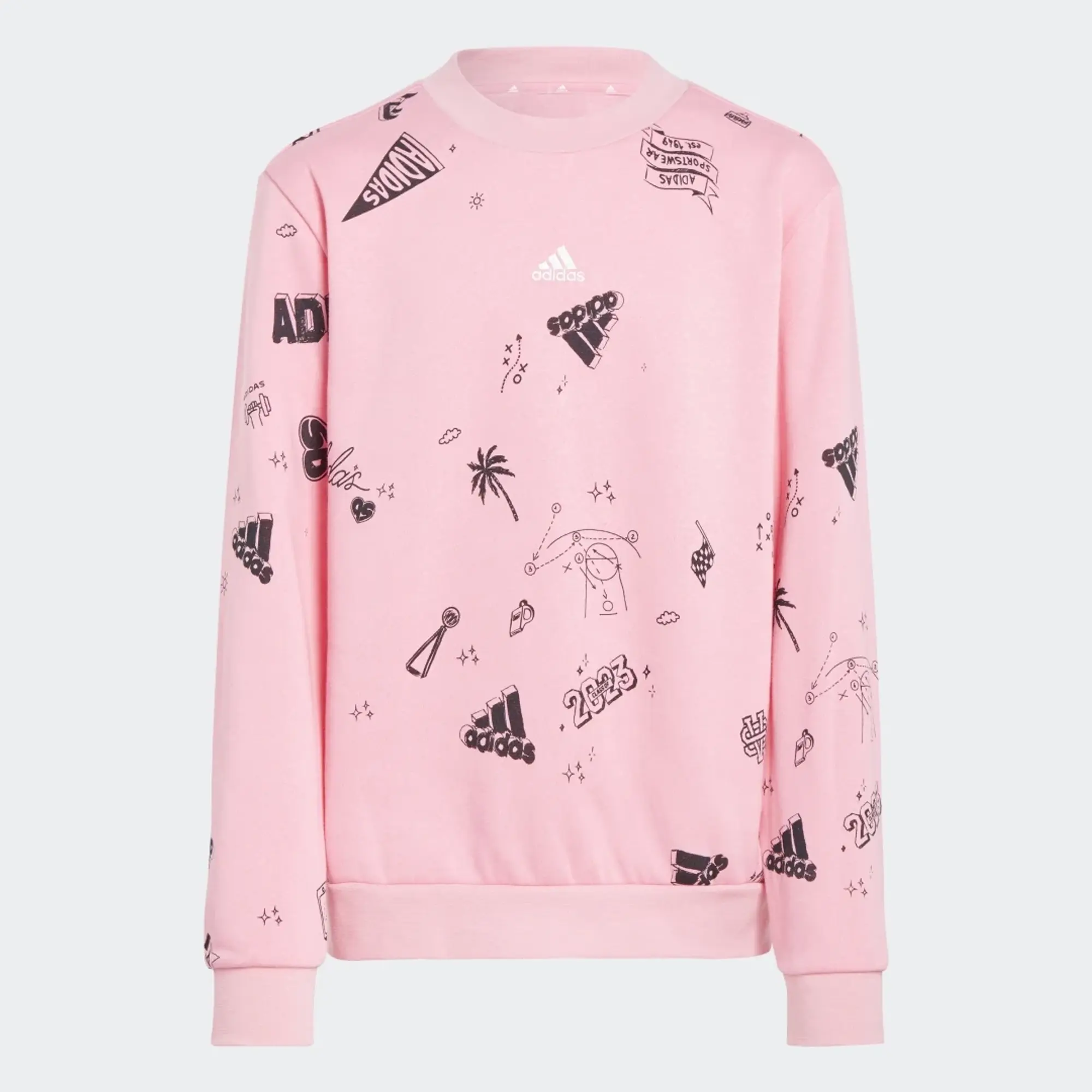 adidas Brand Love Allover Print Crew Sweatshirt Kids