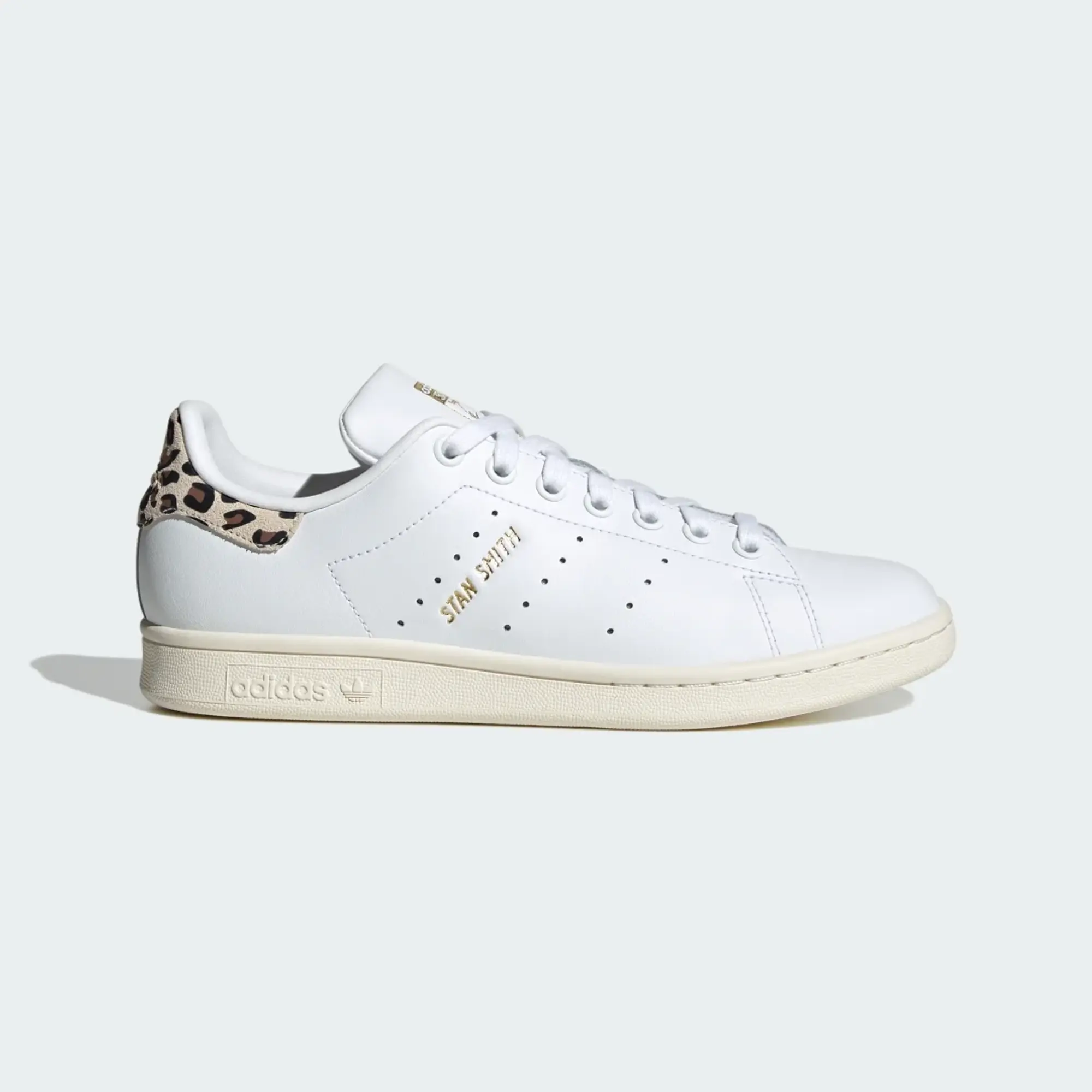 Adidas Originals Stan Smith Trainers In White And Leopard