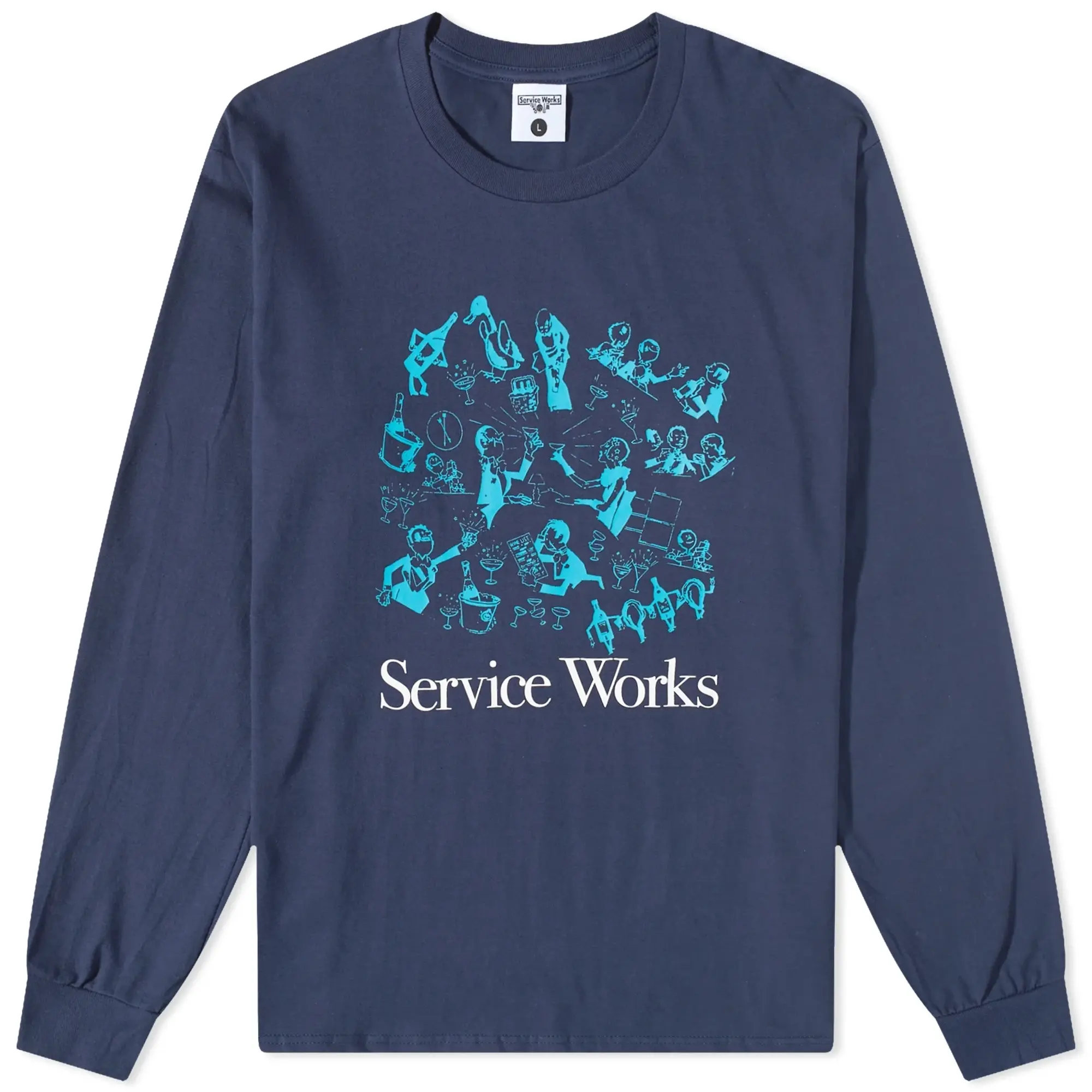 Service Works Men's Long Sleeve Soirée T-Shirt Navy