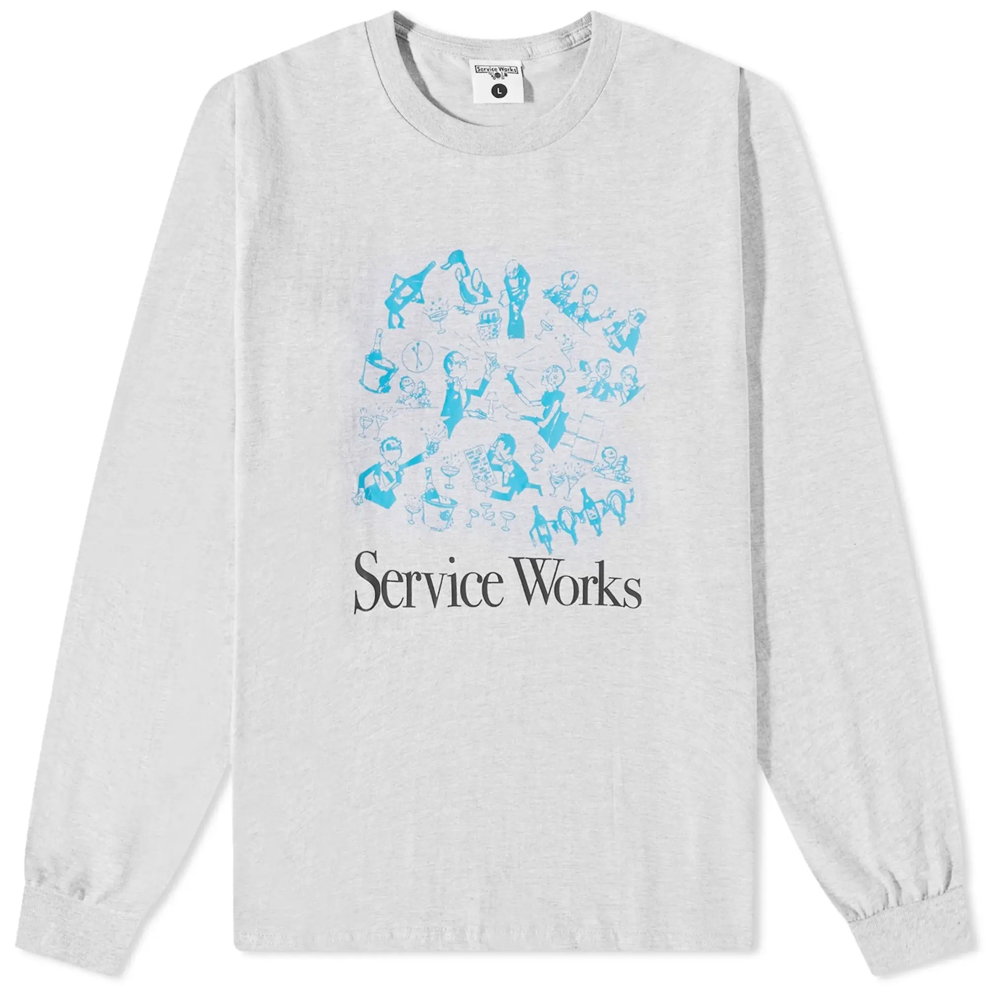 Service Works Men's Long Sleeve Soirée T-Shirt Grey