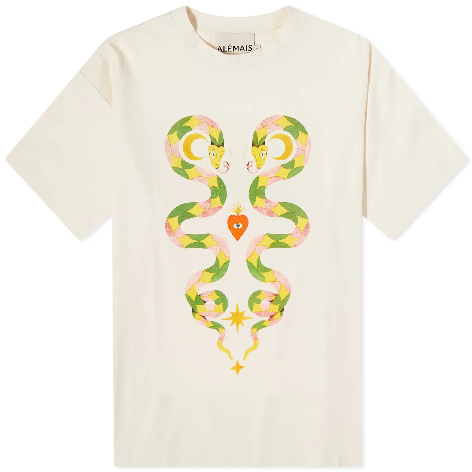 Alemais ALÉMAIS Lou Heart T-Shirt Cream/Multi