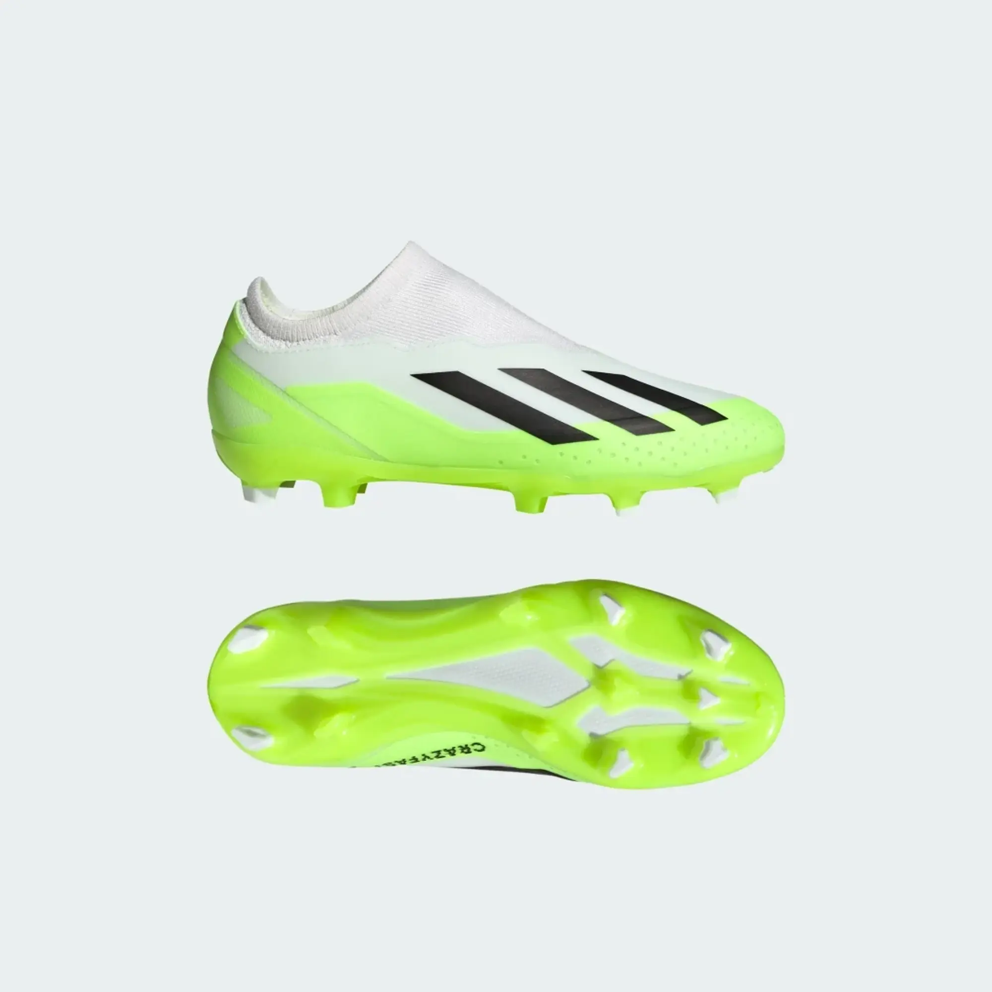 adidas Junior X Laceless Speed Form.3 Firm Ground Football Boot, White