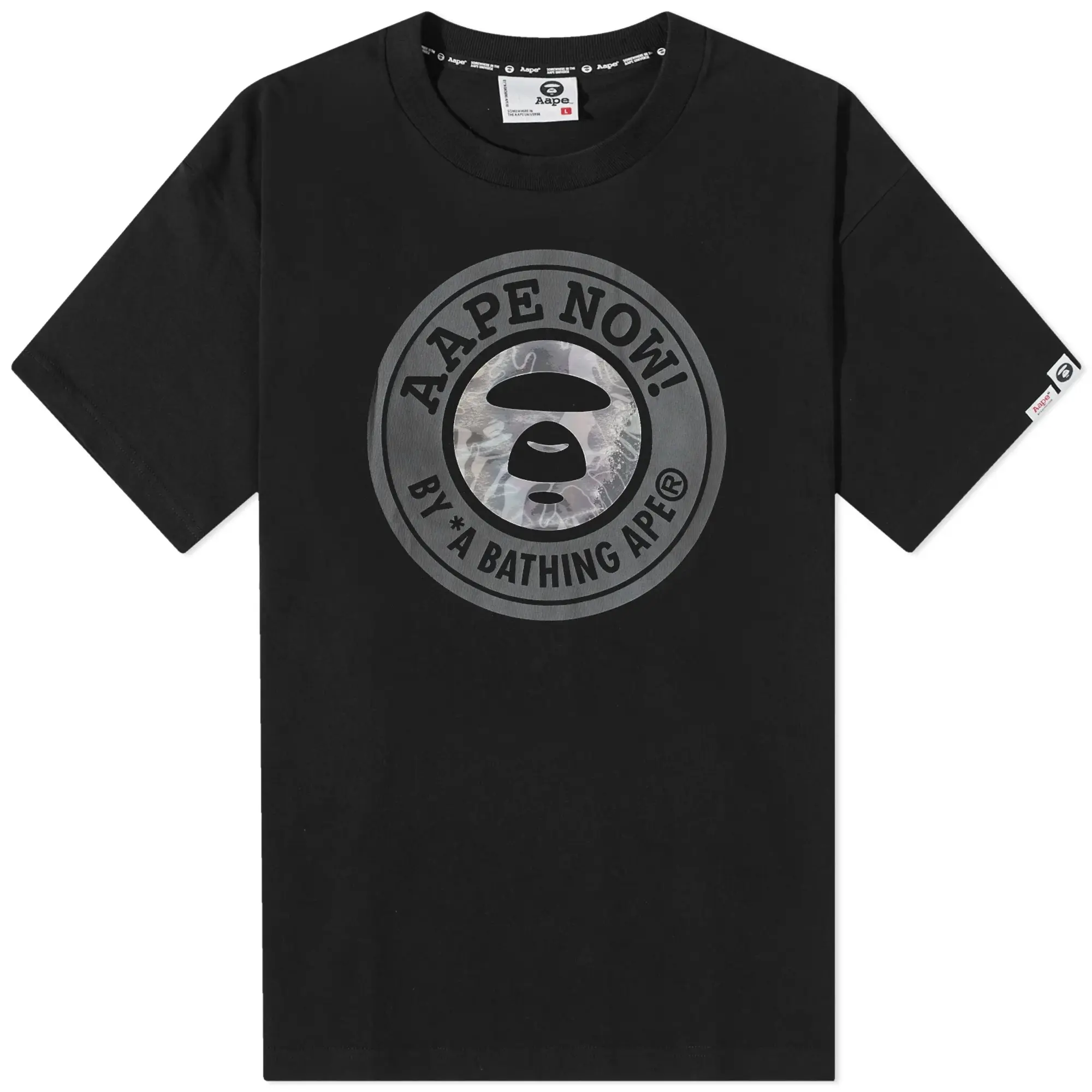 A Bathing Ape AAPE Laser Puff Stamp T-Shirt Black