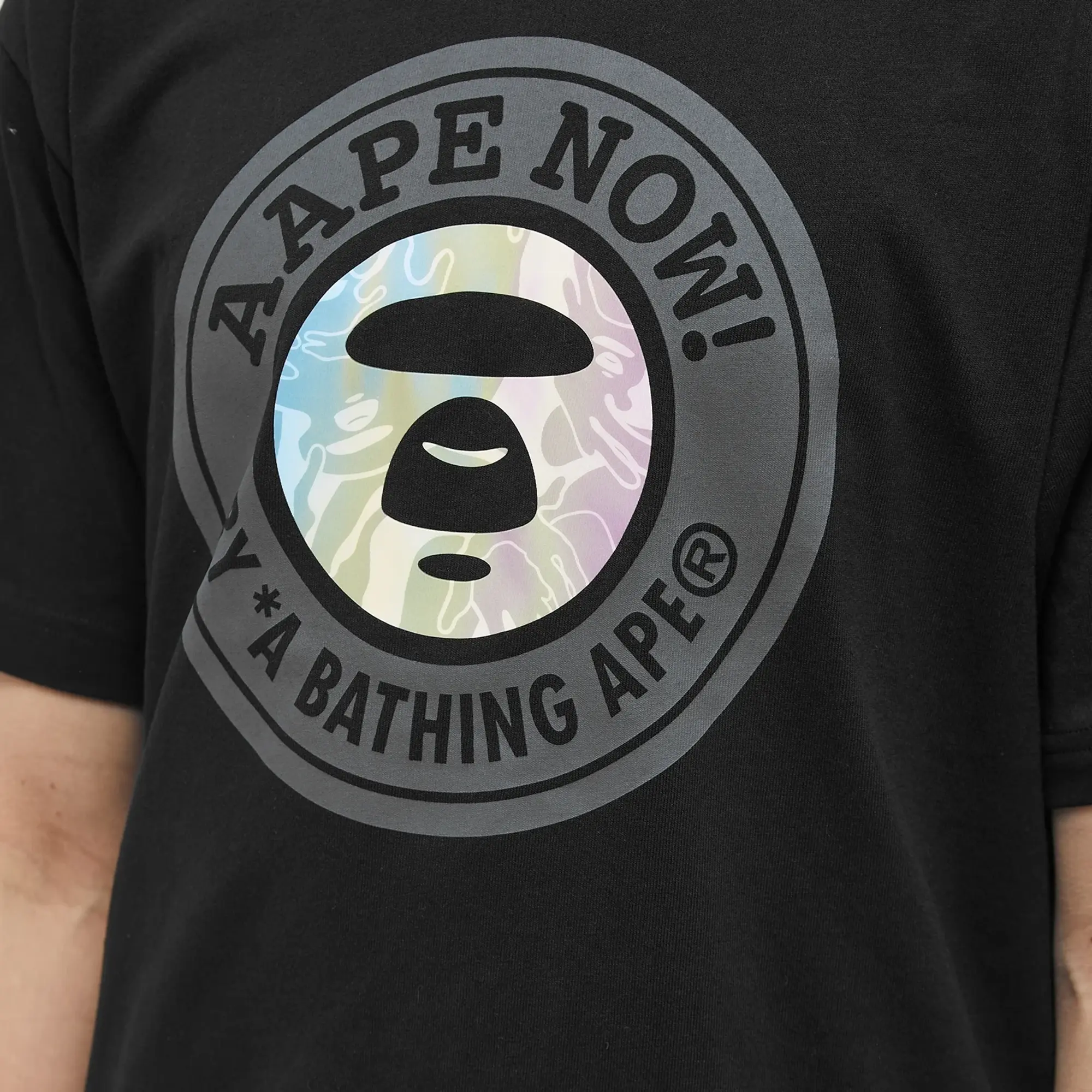 A Bathing Ape AAPE Laser Puff Stamp T-Shirt Black
