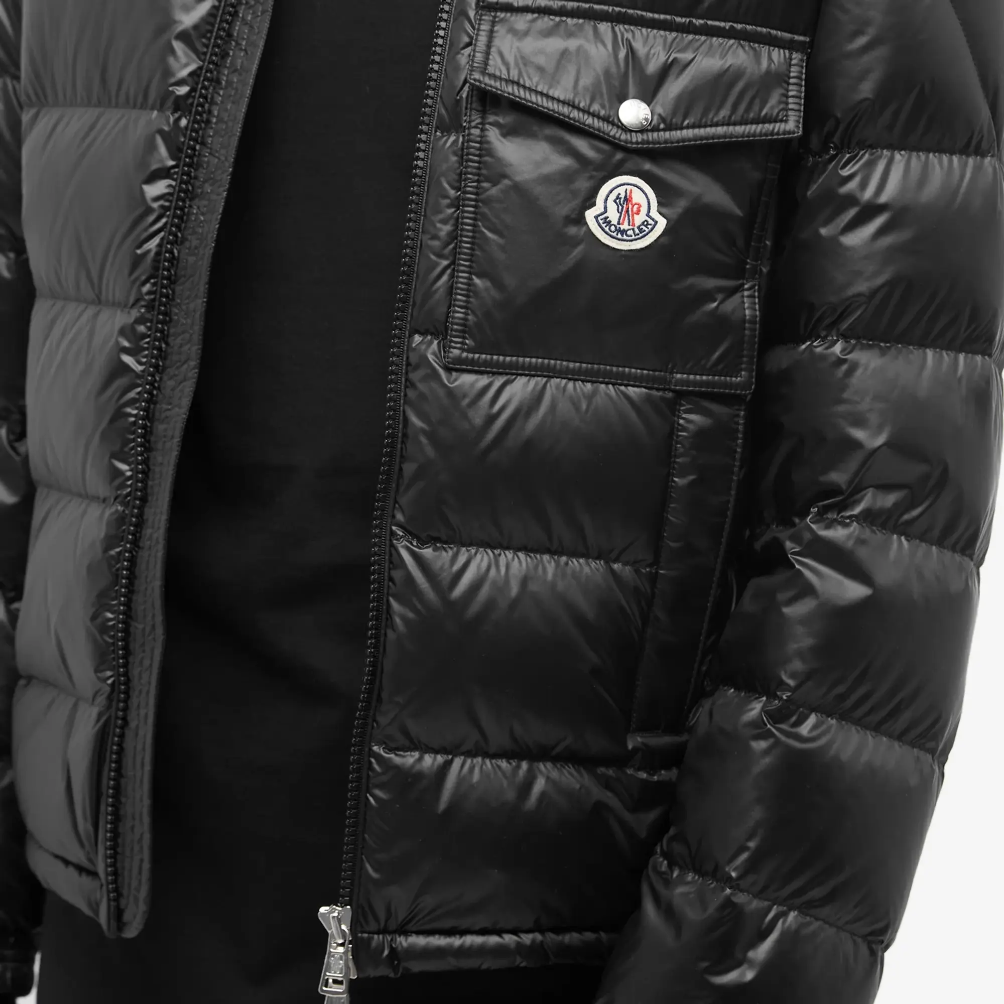 Moncler Men's Wollaston Hooded Down Jacket Black