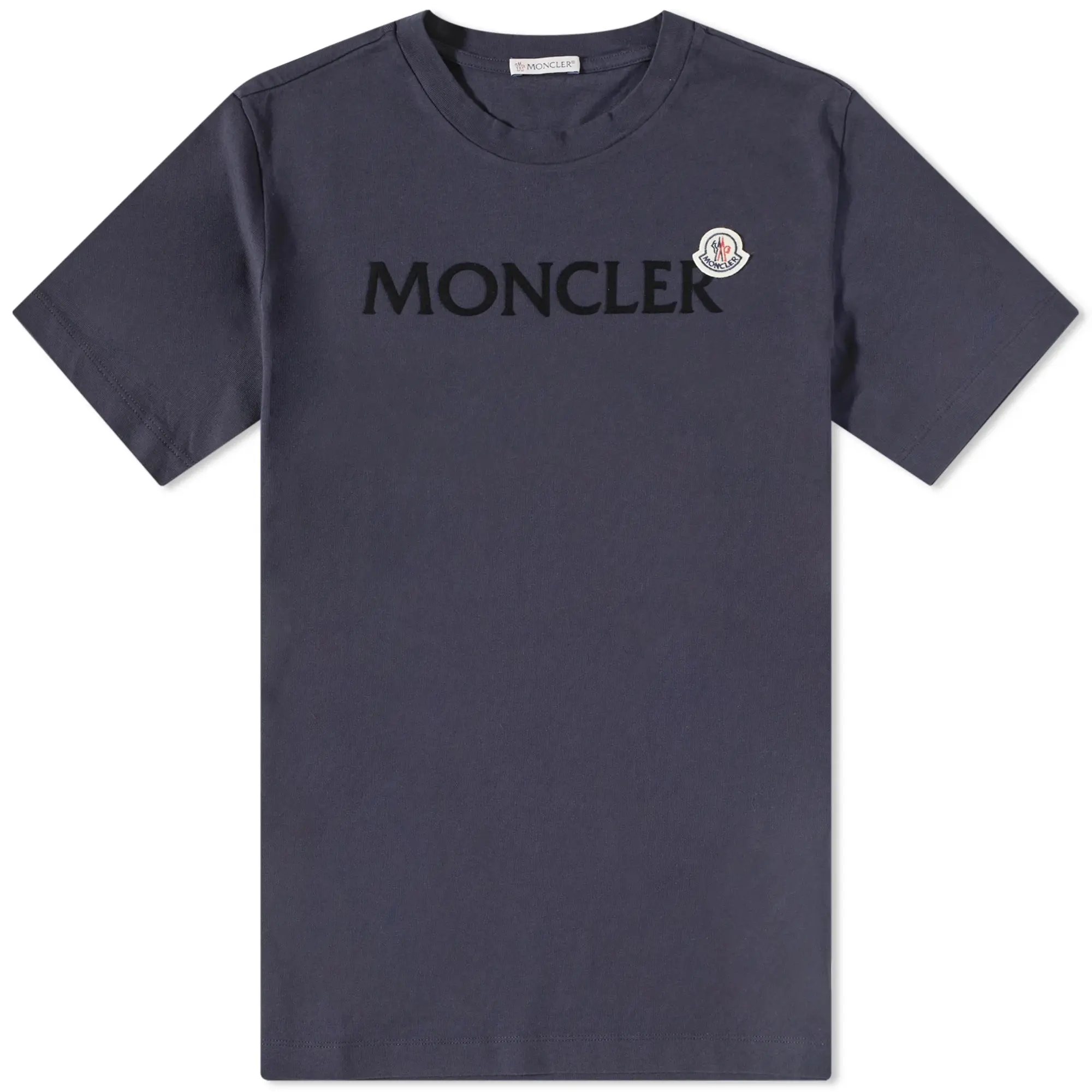 Moncler Men's Text Logo T-Shirt Navy