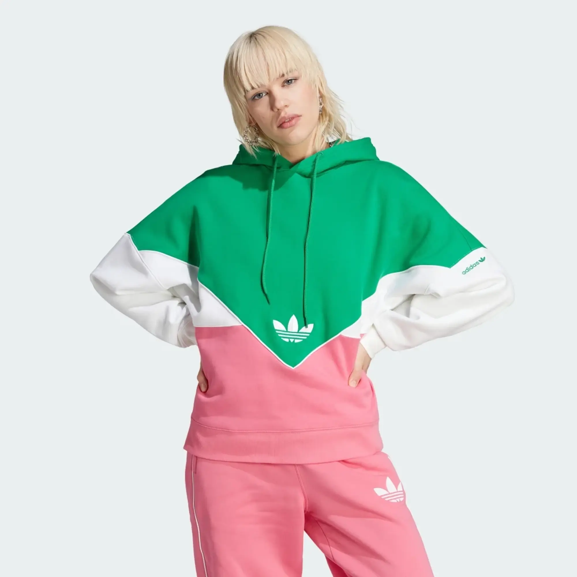 adidas Hoodie - Green / Pink Fusion | IM1903 | FOOTY.COM