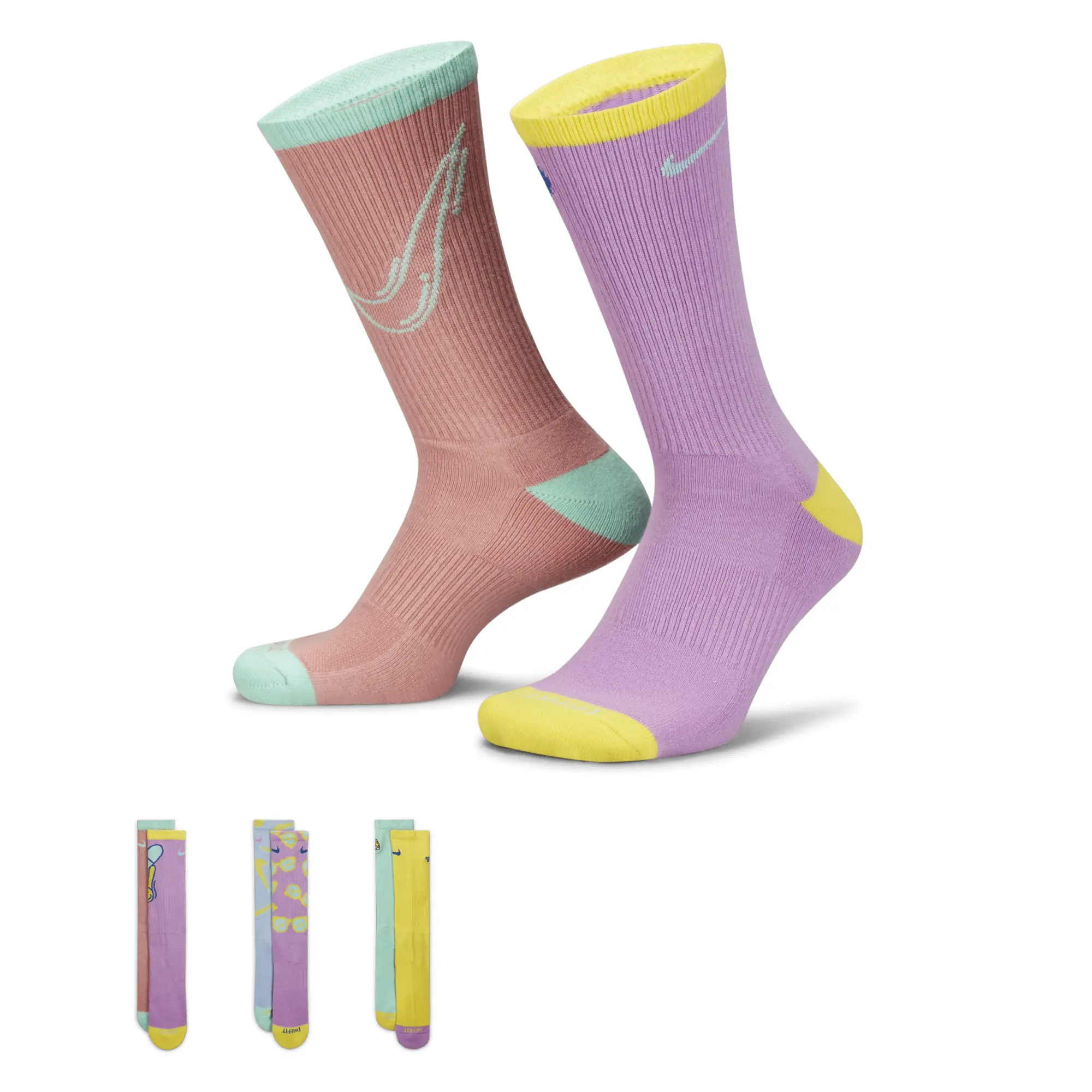 Nike Everyday Cushioned Crew Socks (3 Pairs) - Multi-Colour