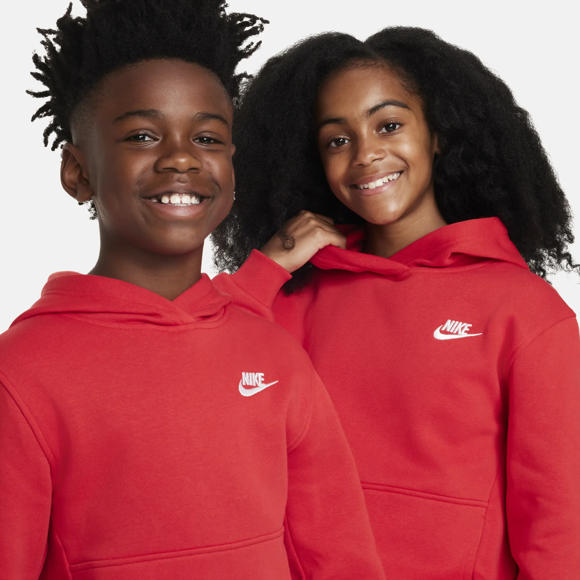 Nike Sportswear Club Fleece Older Kids' Pullover Hoodie - Red | FD3000 ...
