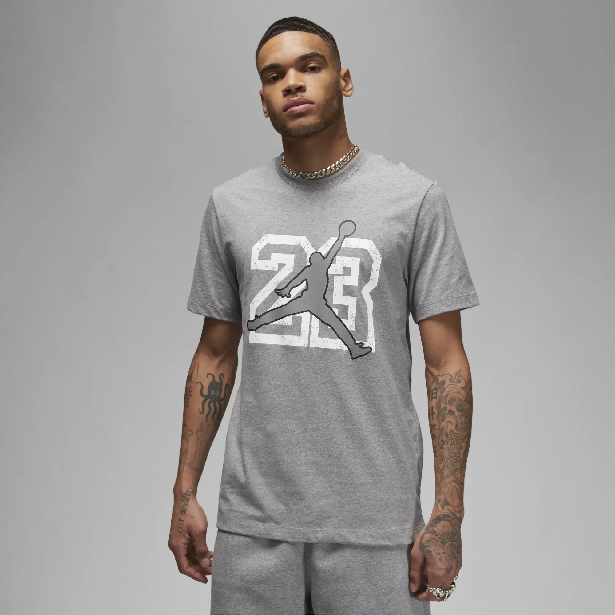 Nike Jordan Flight Essentials Men's T-Shirt - Grey | FB7394-091 | FOOTY.COM