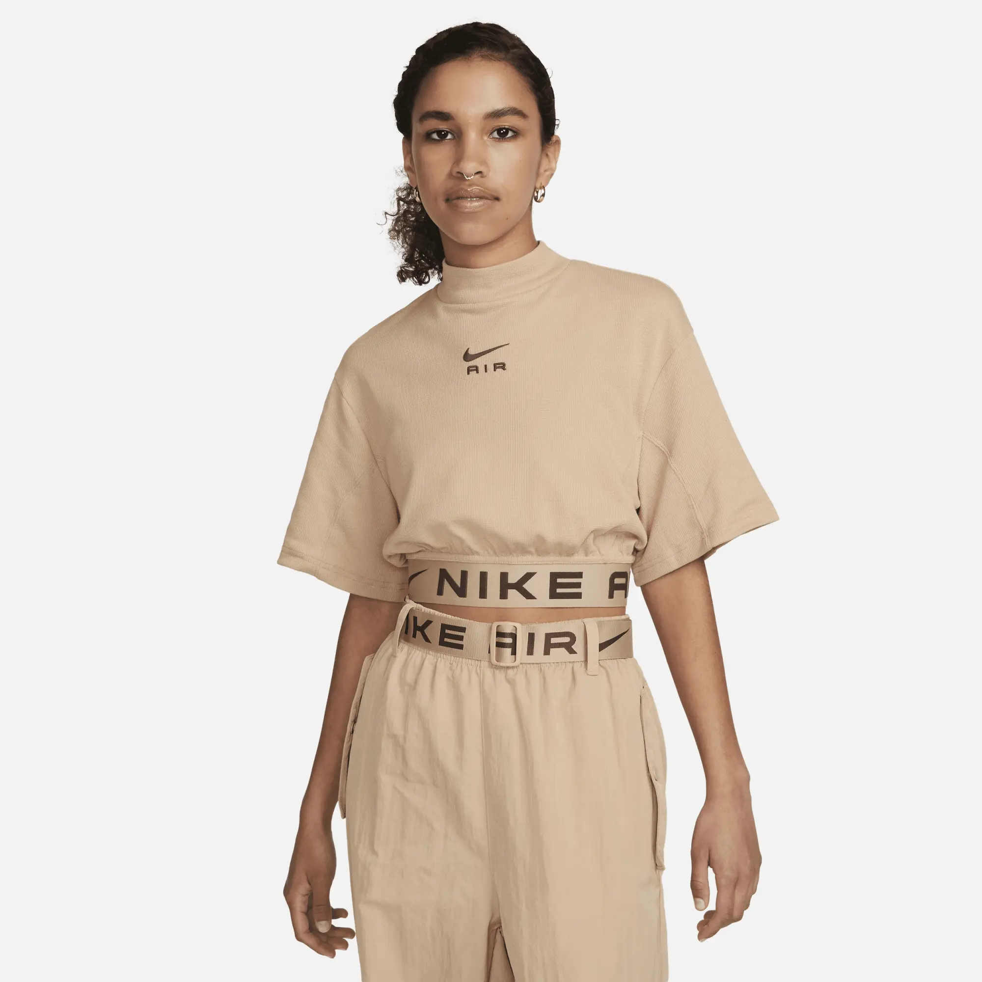 Nike Air Women's Short-Sleeve Cropped Top - Brown