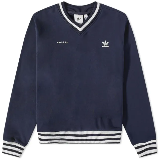 Adidas X Sporty & Rich V-Neck Sweater Legend Ink | IN5246 | FOOTY.COM