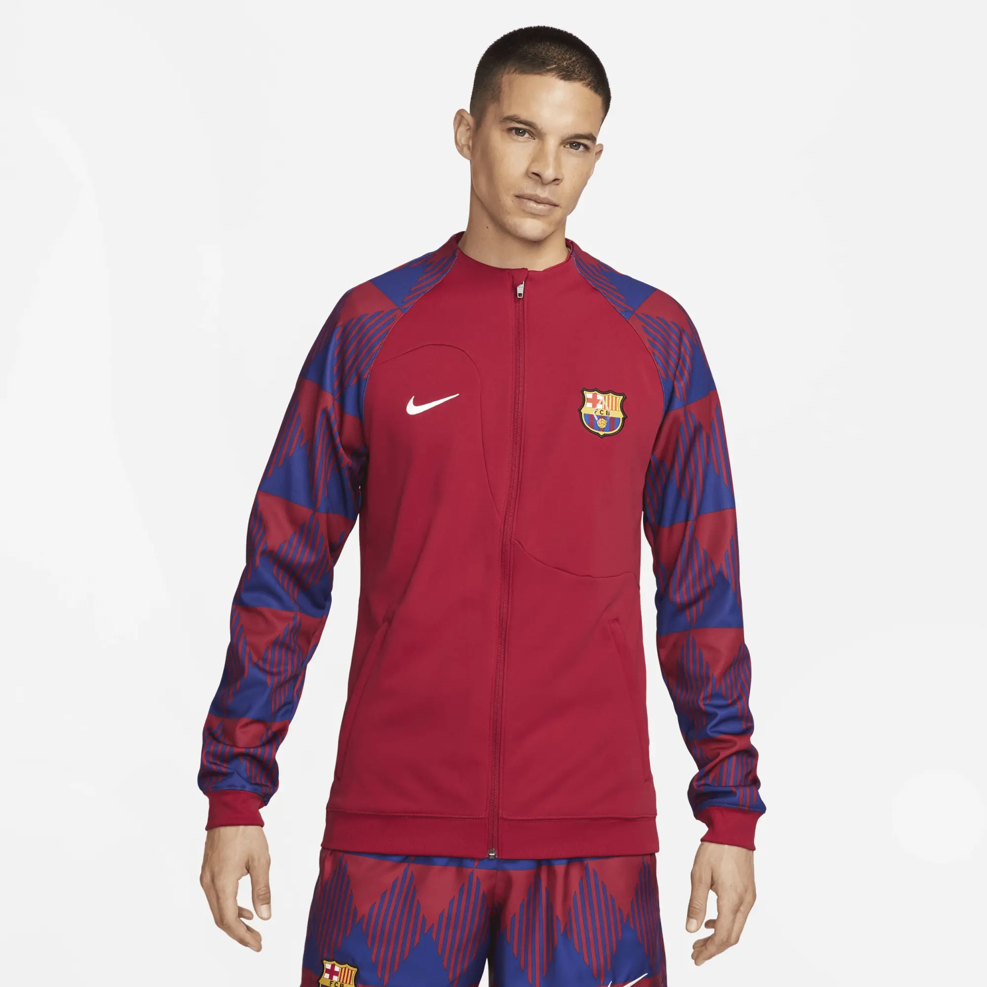 Nike 2023-2024 Barcelona Academy Full Zip Knit Jacket (Noble Red)