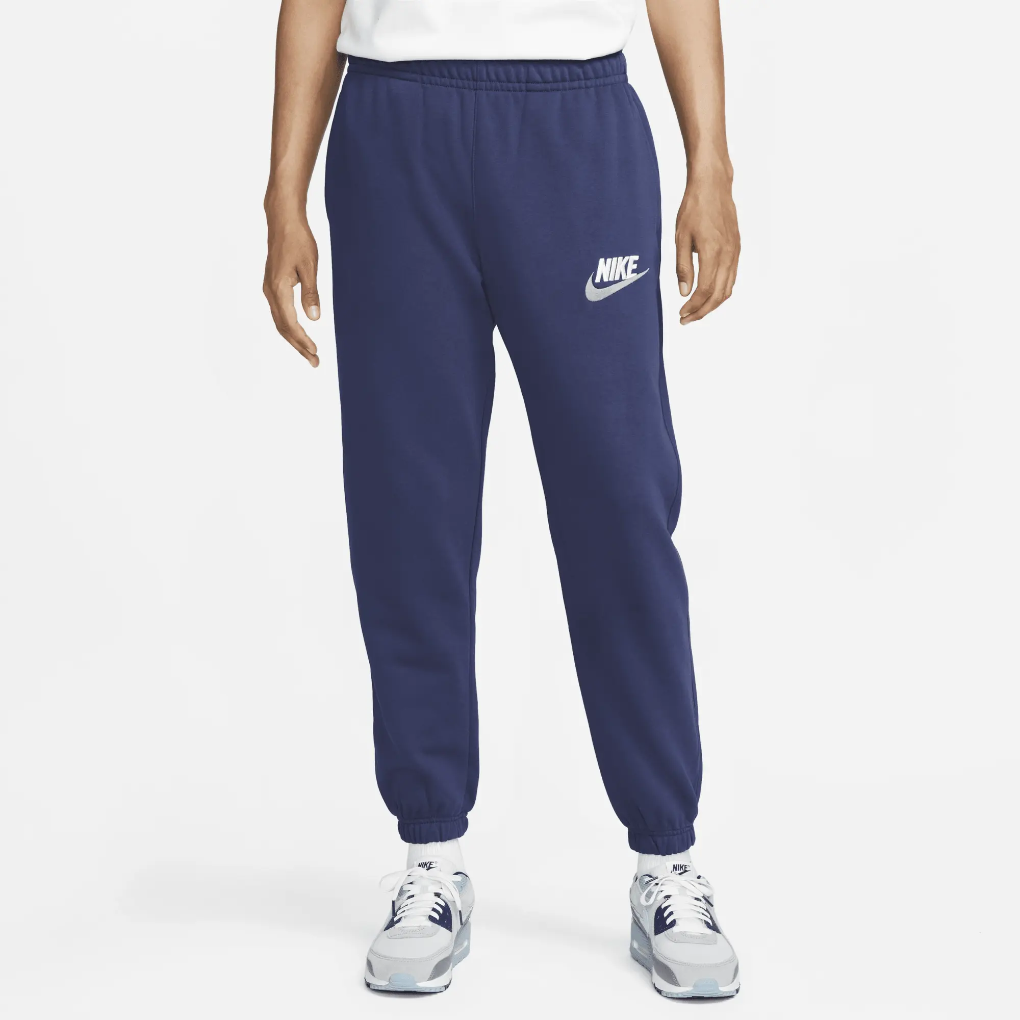 Nike Club Men's French Terry Tracksuit Bottoms - Blue