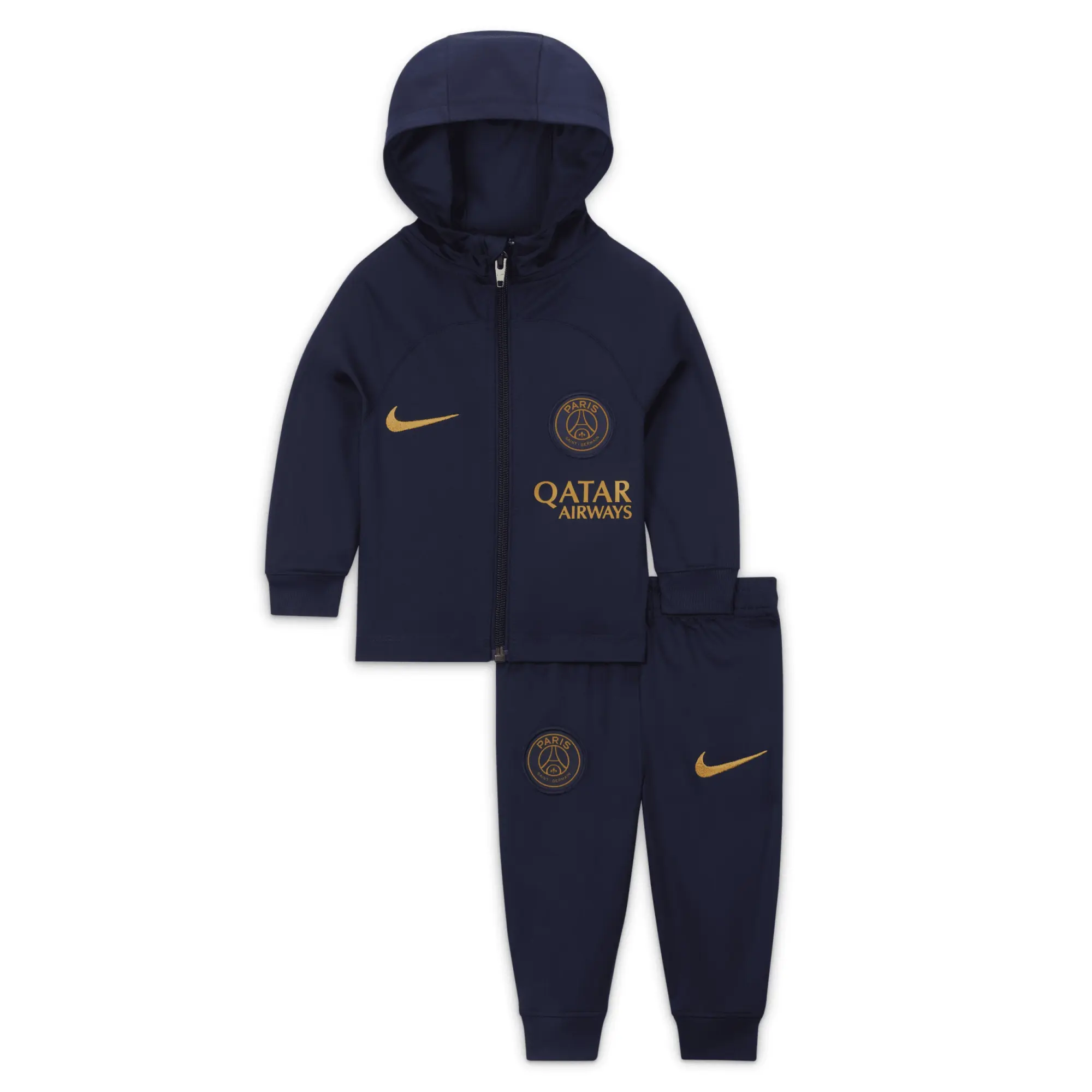 Paris Saint-Germain Strike Baby/Toddler Nike Dri-FIT Hooded Tracksuit - Blue