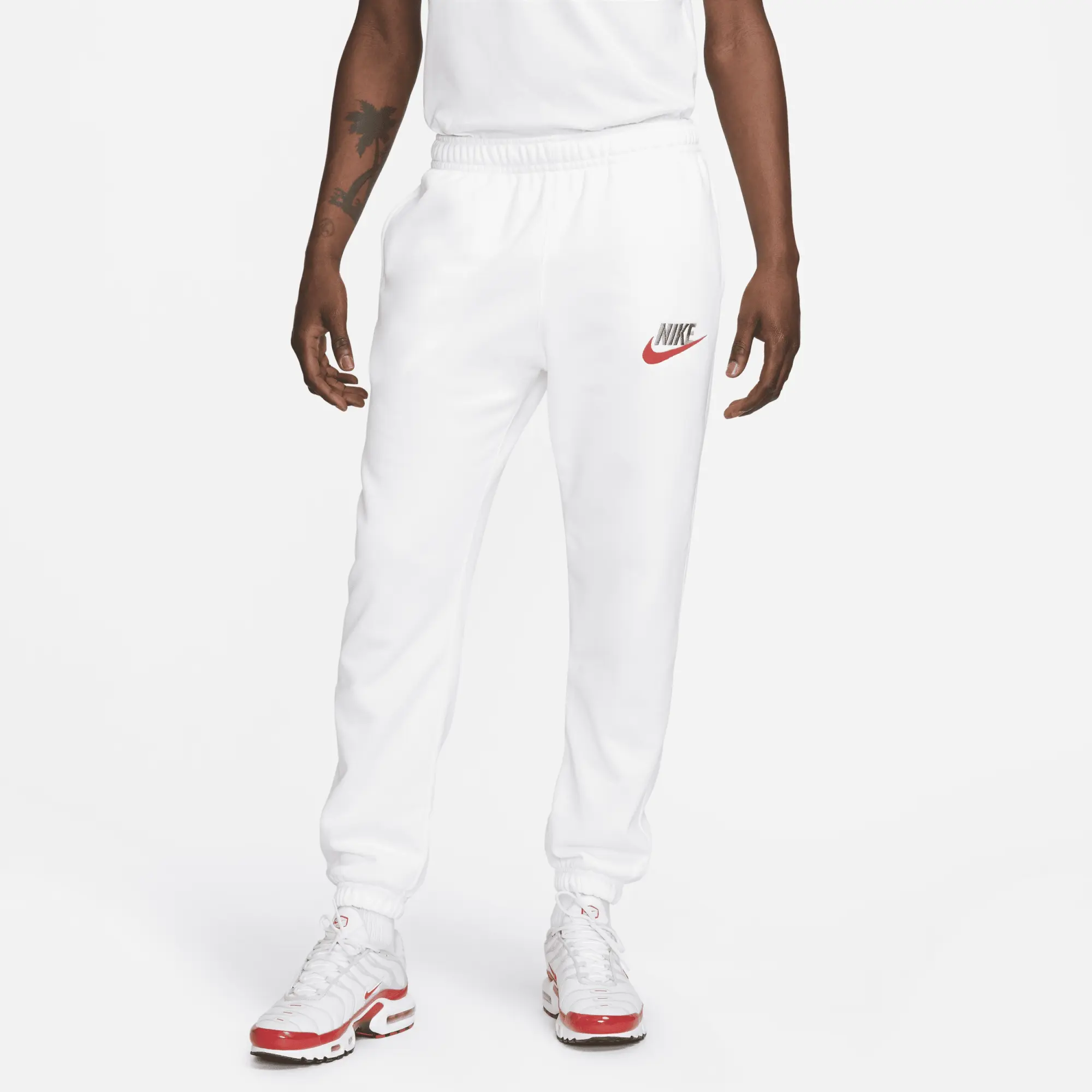 Nike Club Men's French Terry Tracksuit Bottoms - White