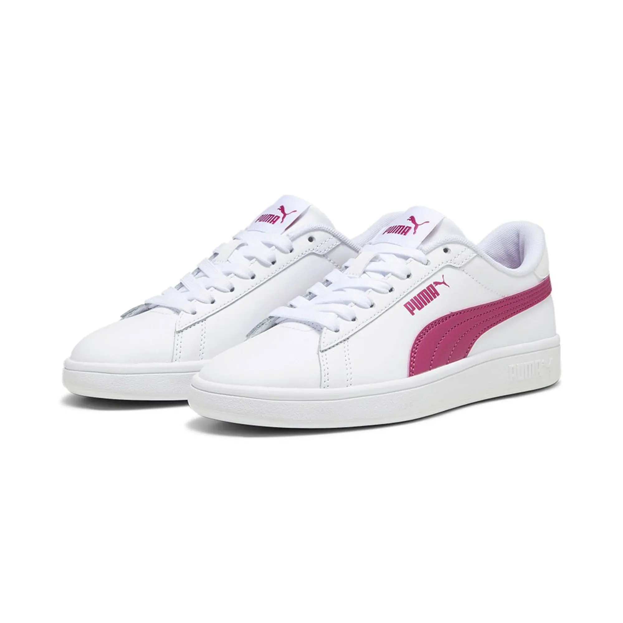 PUMA Smash 3.0 Leather Sneakers Youth, White/Pinktastic | 392031_10