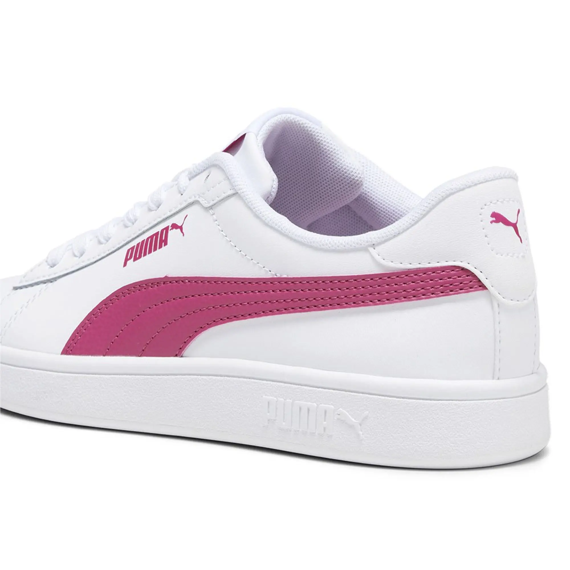 PUMA Smash 3.0 Leather Sneakers Youth, White/Pinktastic | 392031_10