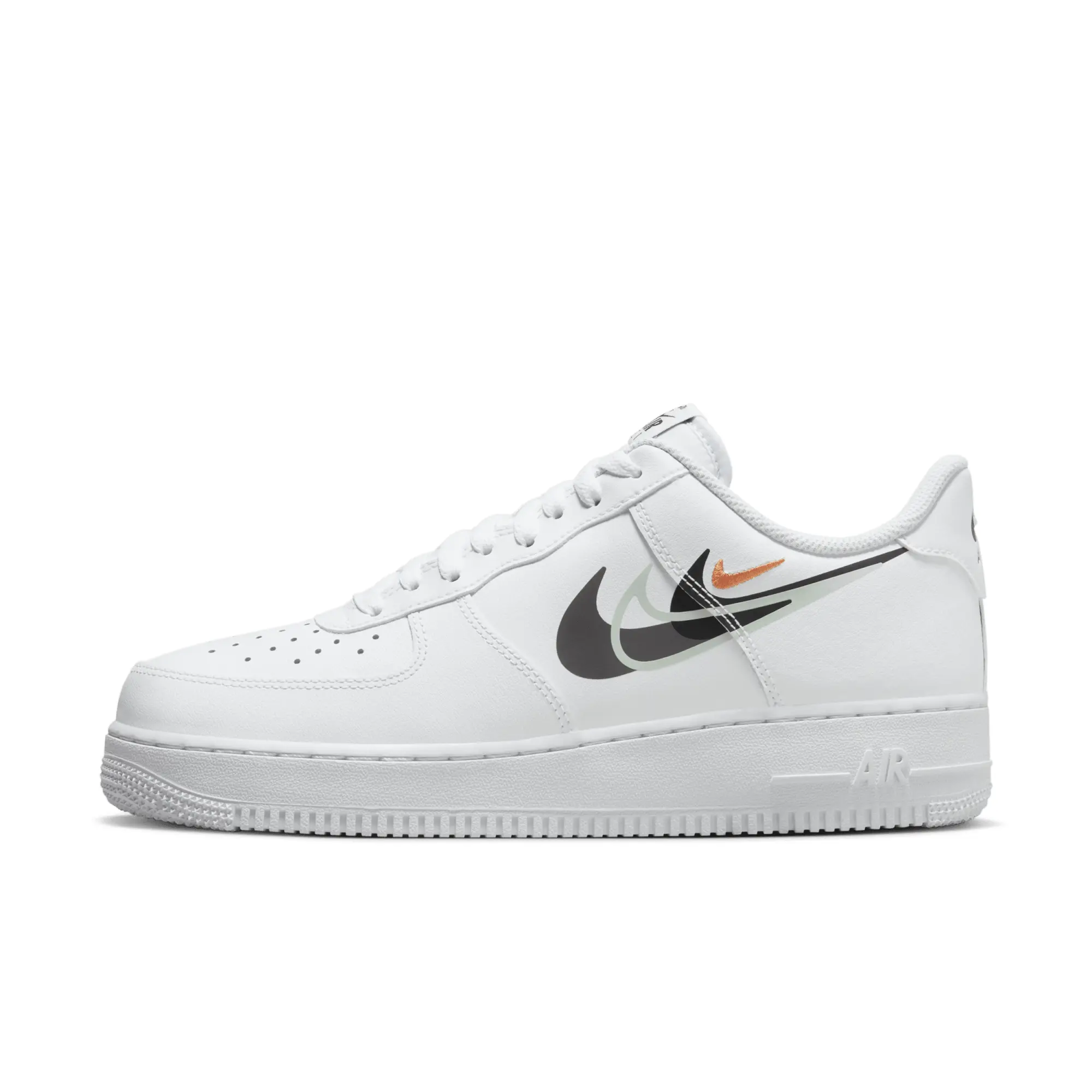 Nike Air Force 1 '07 Stacked Swoosh Trainers In White And Black