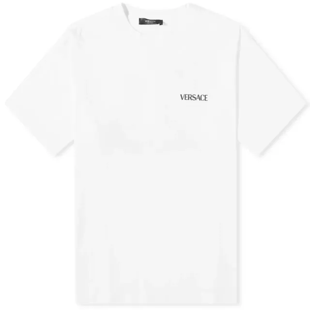 Versace Men's Logo T-Shirt White | 1010637-1A07701-1W000 | FOOTY.COM