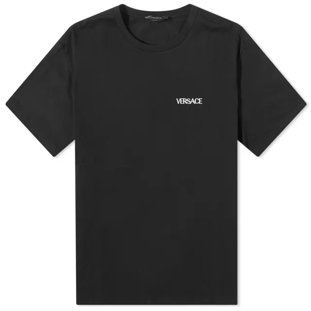 Versace Men's Logo T-Shirt Black | 1010637-1A07701-1B000 | FOOTY.COM