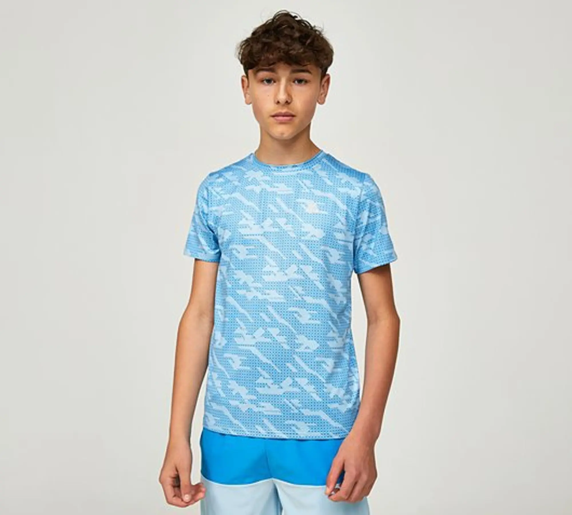 Montirex Junior Geo Grid T-Shirt - Light Blue / Argentinian Blue