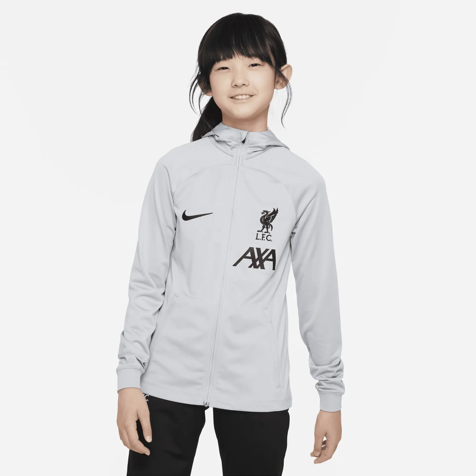 Nike Liverpool Tracksuit Dri-Fit Strike - Wolf Grey/Black/White Kids - Grey