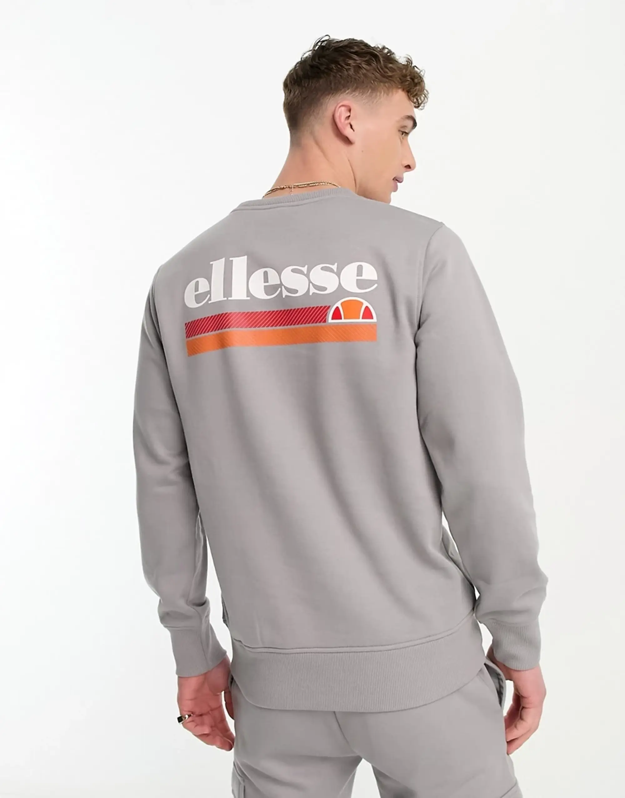 Ellesse Paliano Sweatshirt With Back Logo In Light Grey-Blue