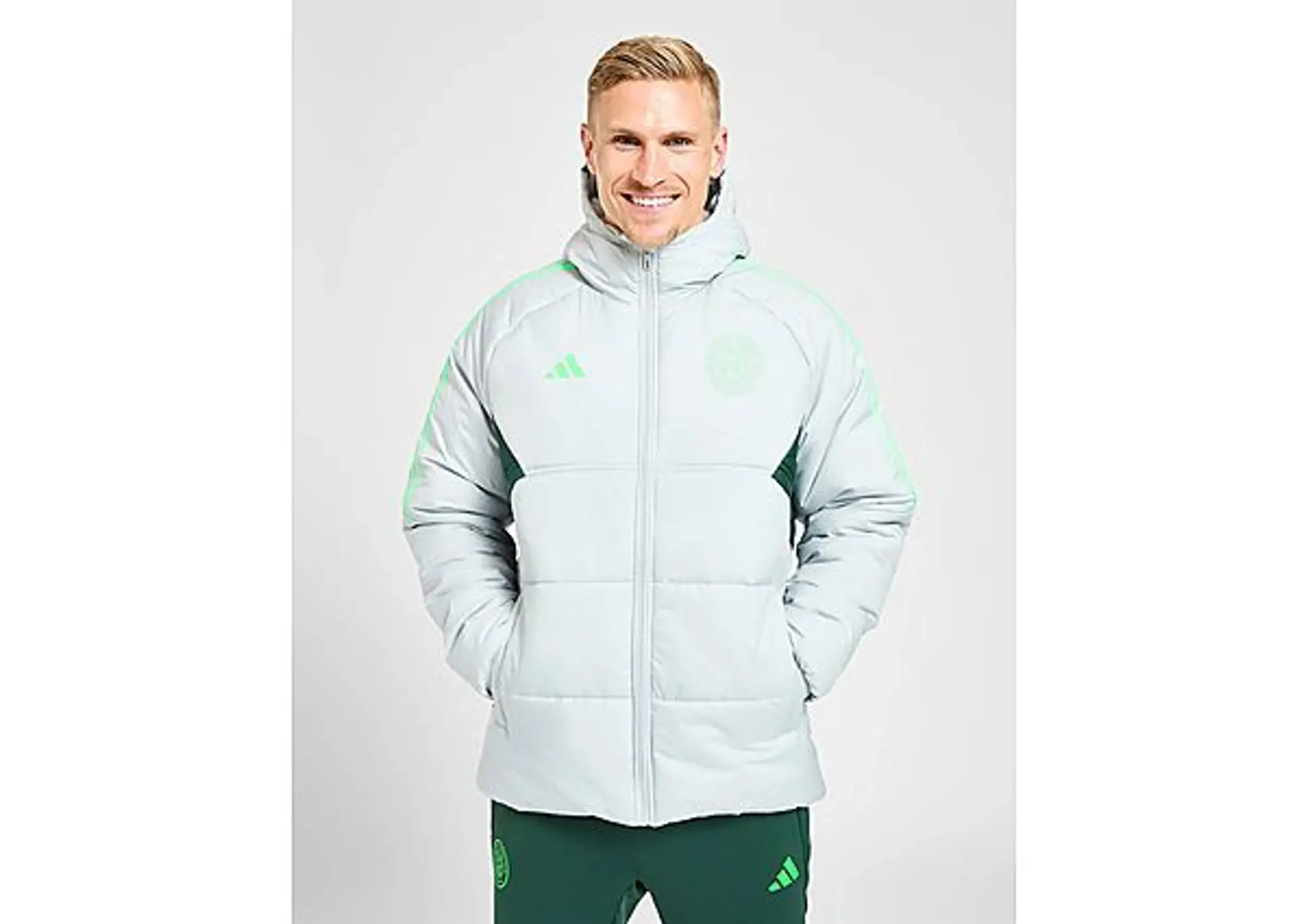 adidas Celtic FC Winter Jacket - Grey - Mens