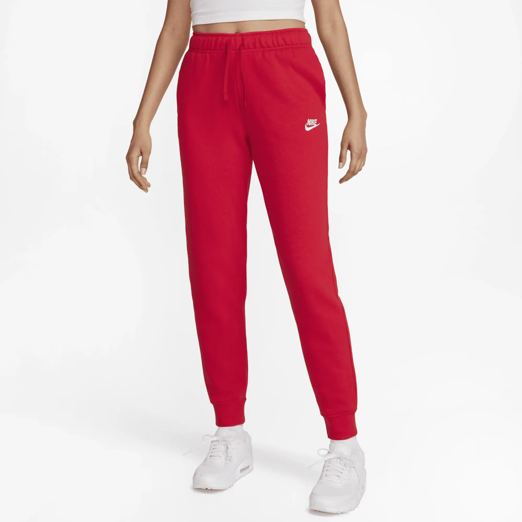 Nike Sportswear Club Fleece Women's Mid-Rise Joggers - Red | DQ5191-657 ...