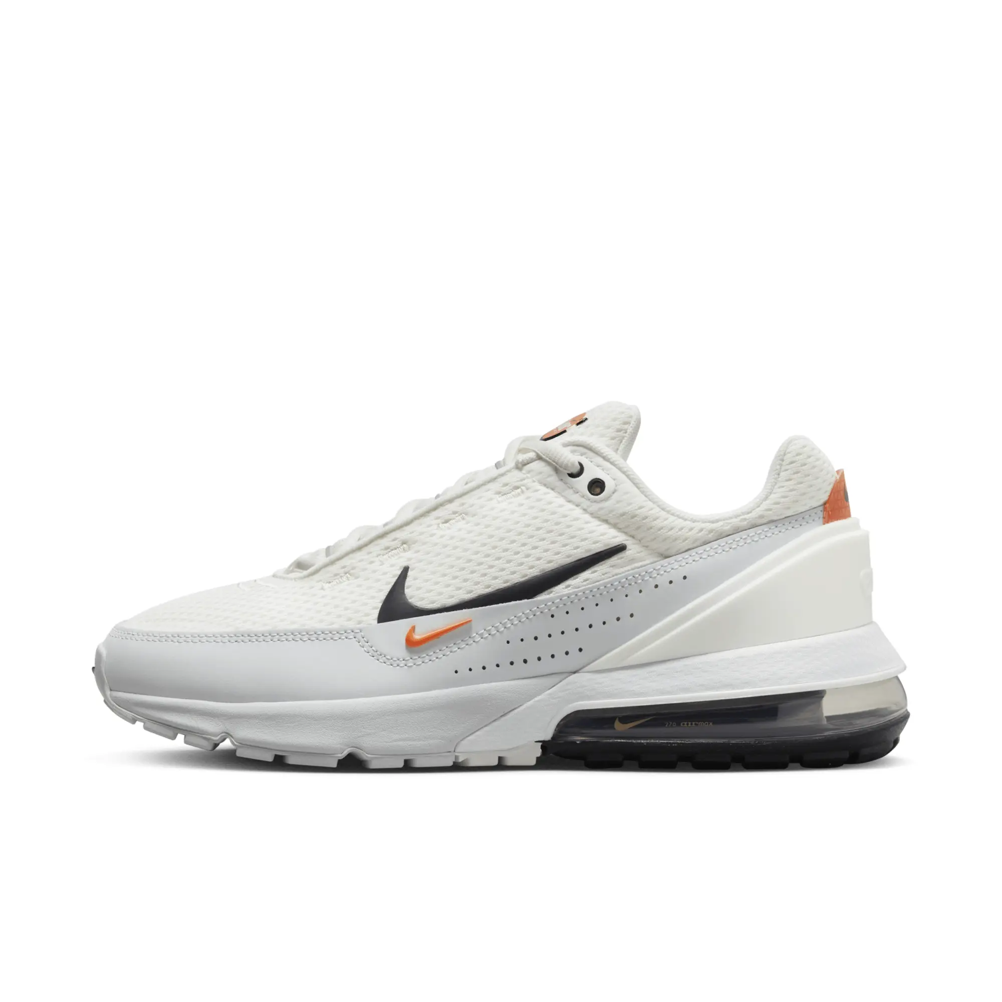 Nike Air Max Pulse Trainers In White, Black And Orange