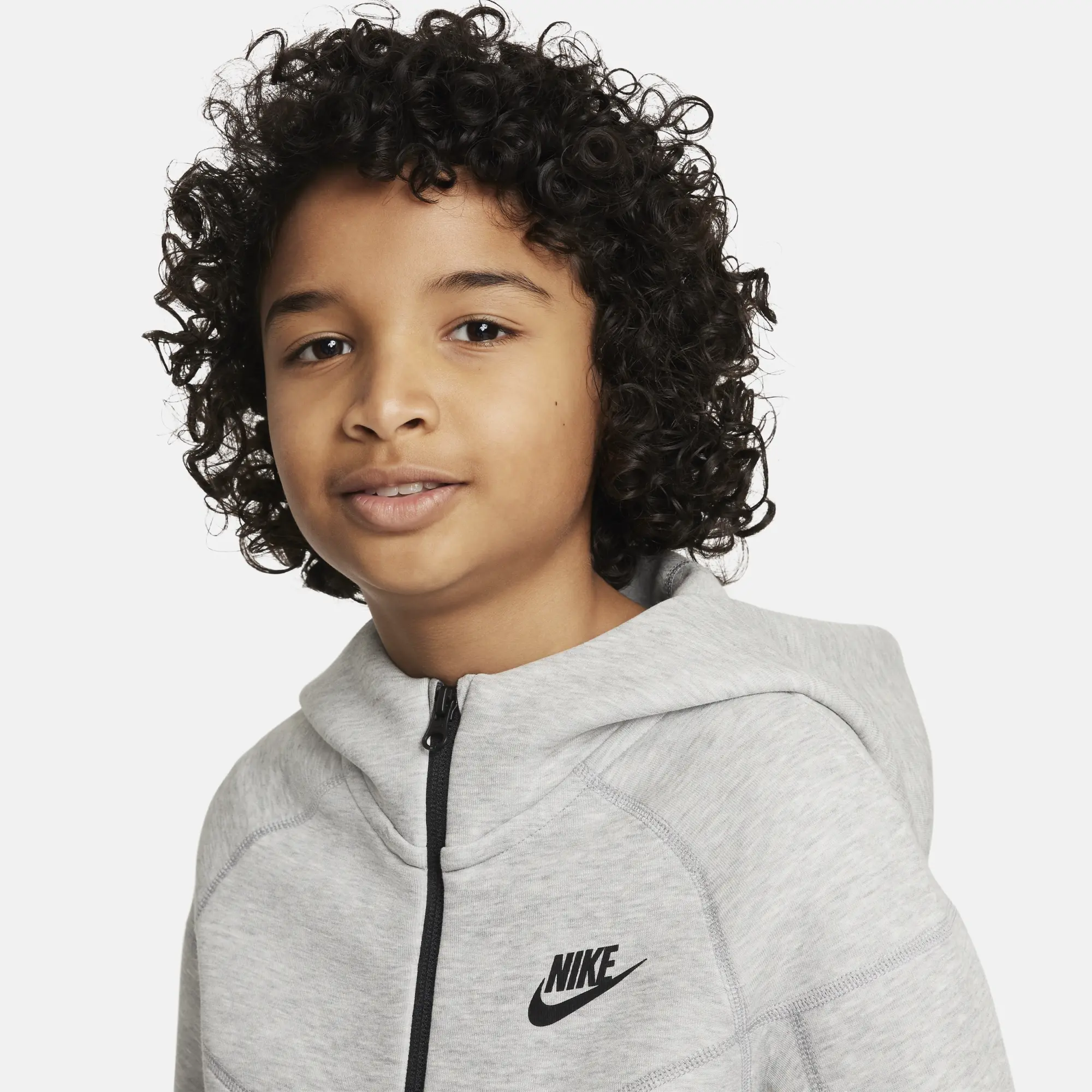 Nike Tech Fleece Full Zip Hoodie Children - Dark Grey Heather - Kids ...