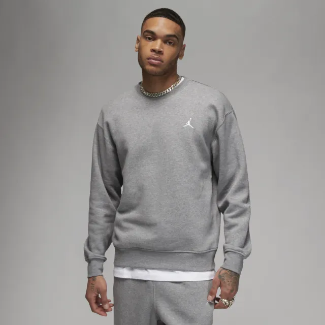 Nike Jordan Essentials Men's Fleece Crew-Neck Sweatshirt - Grey ...