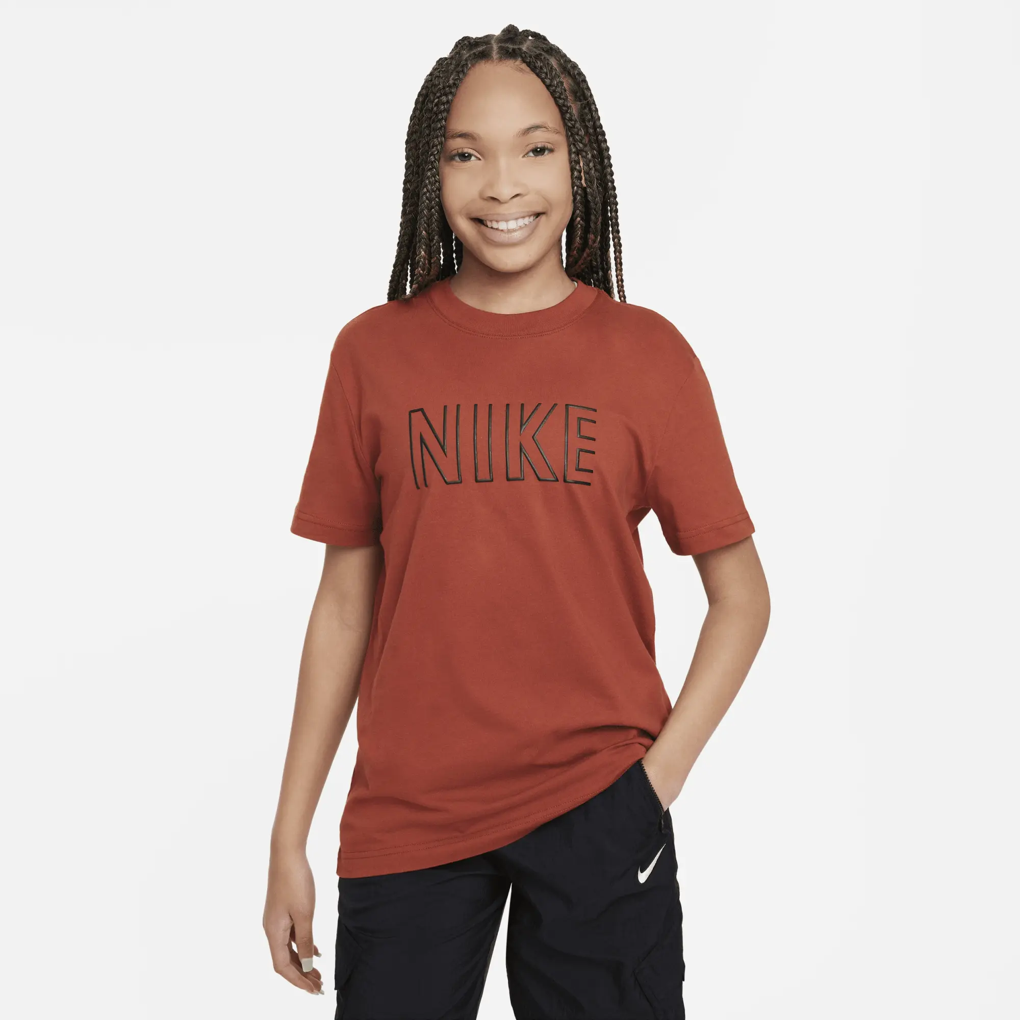Nike Sportswear Older Kids' (Girls) T-Shirt - Orange